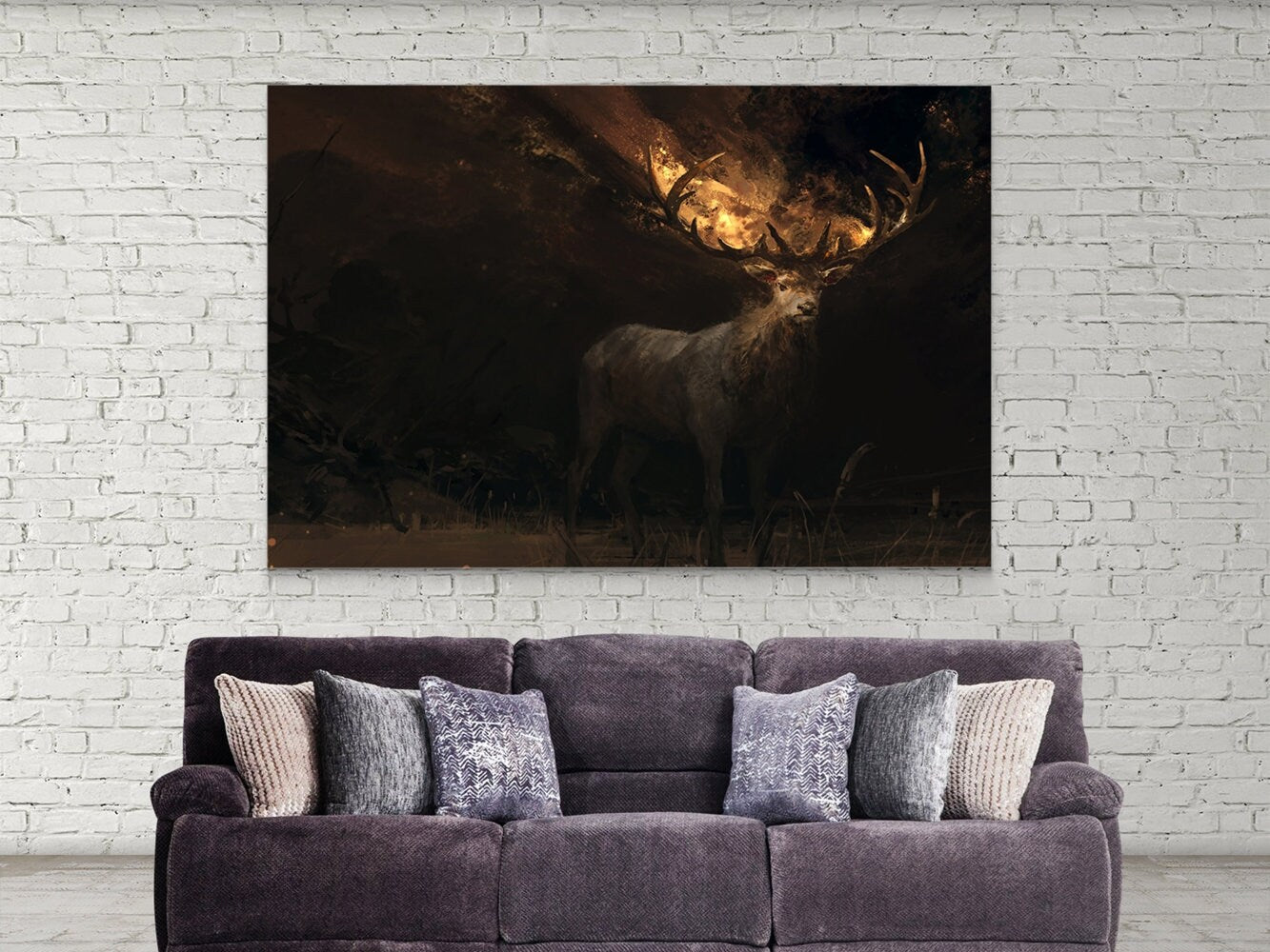 deer-animal-art-extra-large-3-piece-canvas-wall-art-forest-nature-animal-decor-deer-print-deer-poster-3-panel