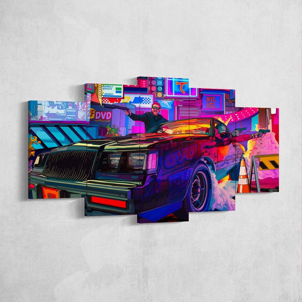 cyberpunk-car-5-piece-canvas-wall-art-synthwave-wall-decor-for-bedroom-and-living-room-retrowave-wall-art-large-wall-art-prin