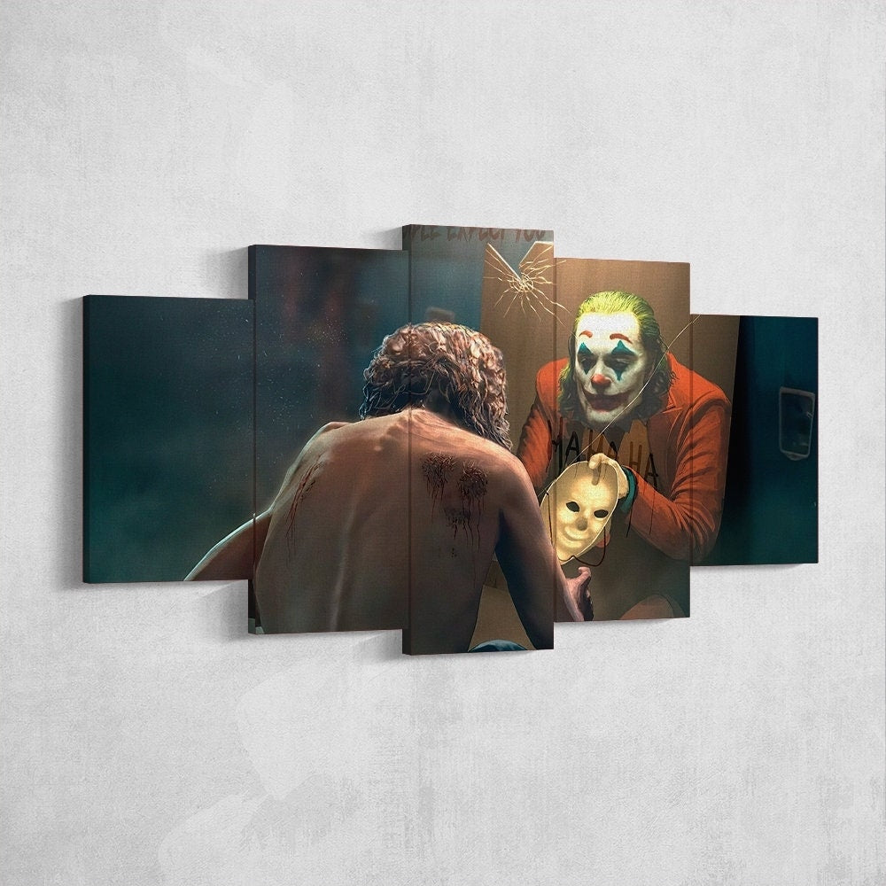 joker-2019-joker-movie-5-piece-canvas-wall-art-joaquin-phoenix-extra-large-wall-art-joker-poster-joker-5-piece-joker-5-panel