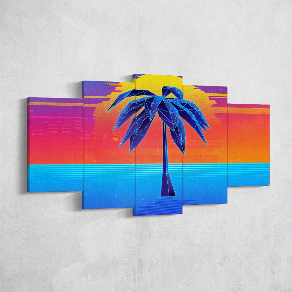 vaporwave-sunset-5-piece-canvas-wall-art-synthwave-wall-decor-for-bedroom-and-living-room-retrowave-wall-art-large-wall-art-p