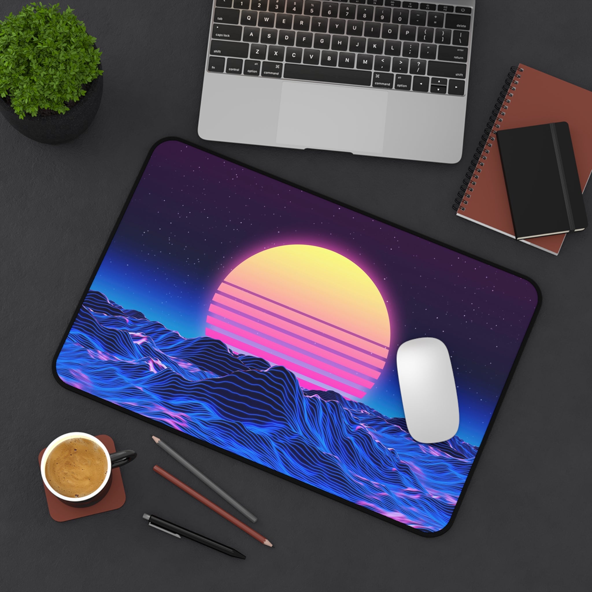 colorful-vibrant-vaporwave-mouse-pad-retro-retrowave-desk-mat-neon-synthwave-desk-pad-vaporwave-sun