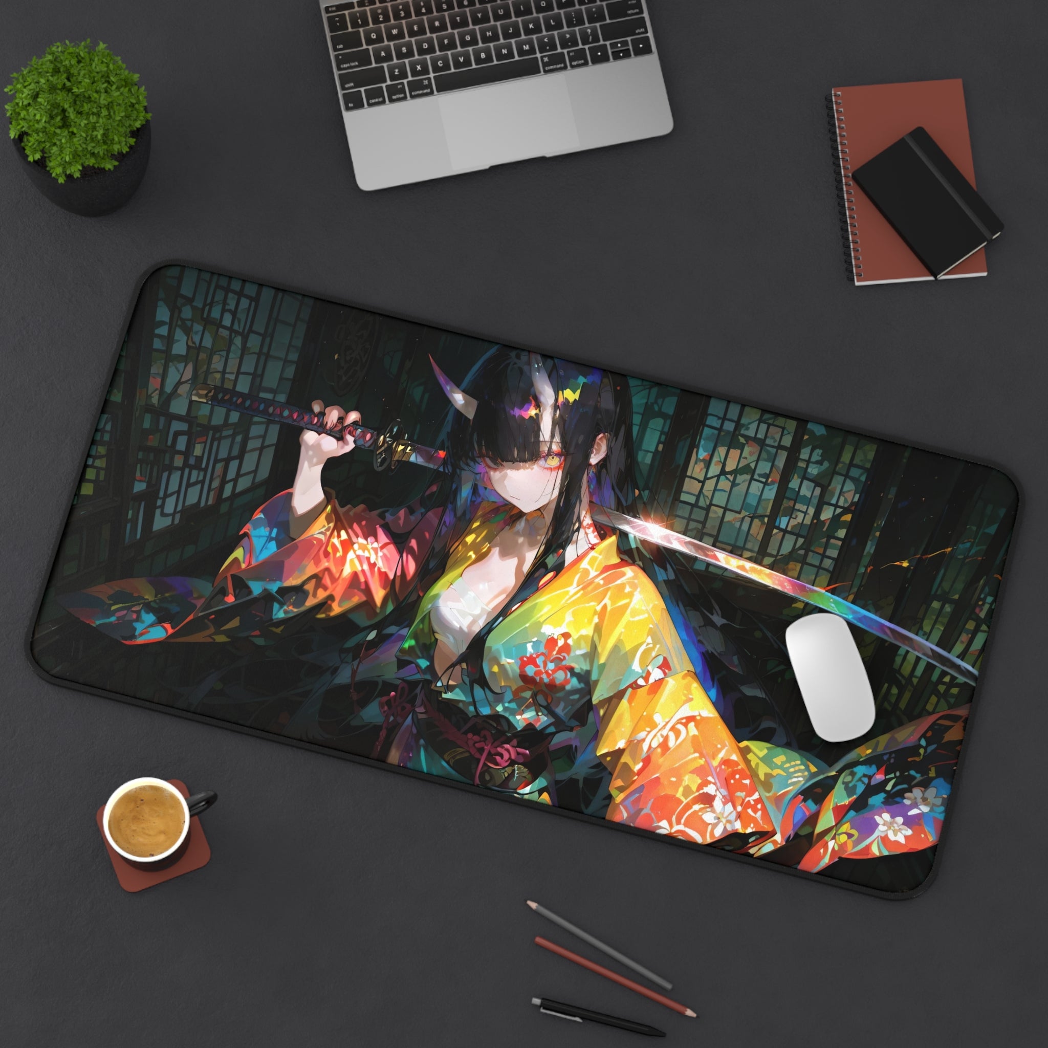 anime-demon-samurai-girl-warrior-mouse-pad-japanese-katana-samurai-warrior-desk-mat-japanese-anime-girl-samurai-desk-pad