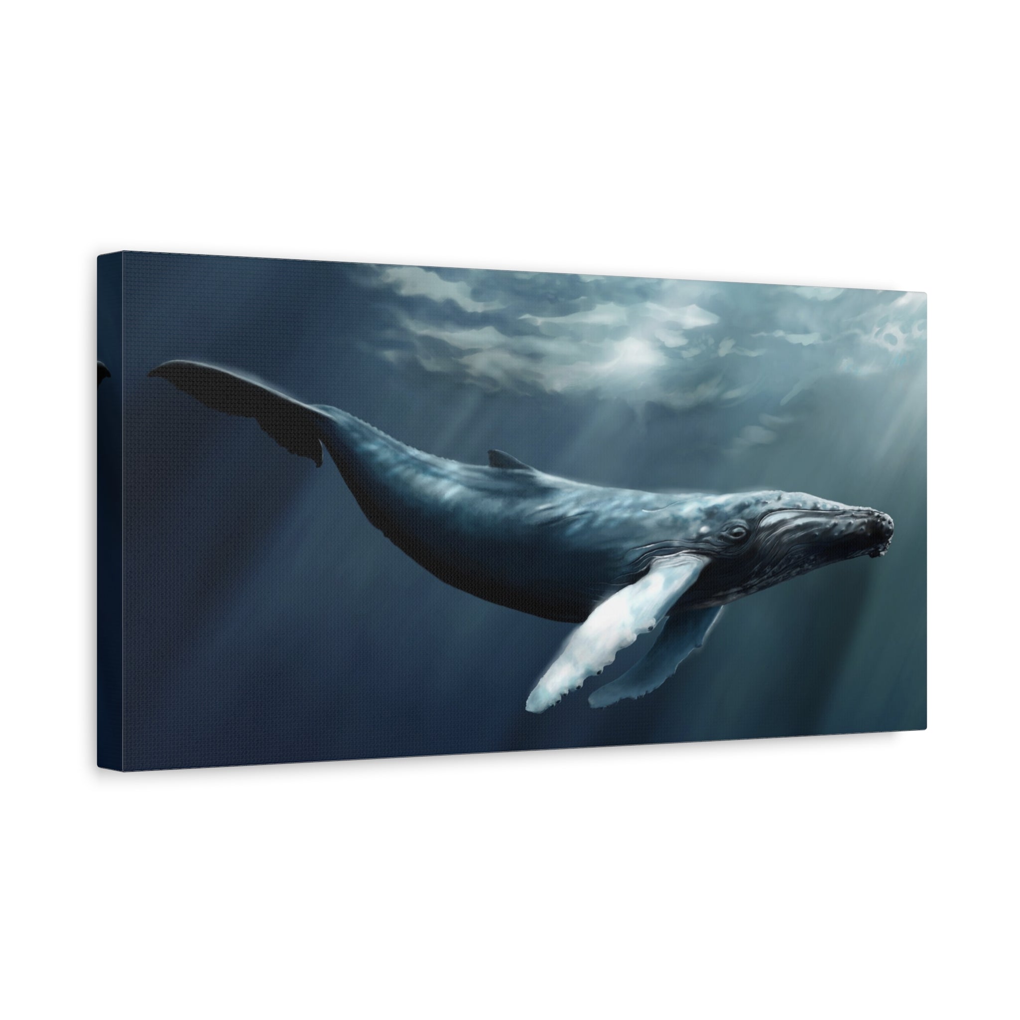 canvas-art-humpback-whale-wall-decor-matte-stretched-print-underwater-ocean-painting-nautical-home-decor-sea-life-artwork-wha