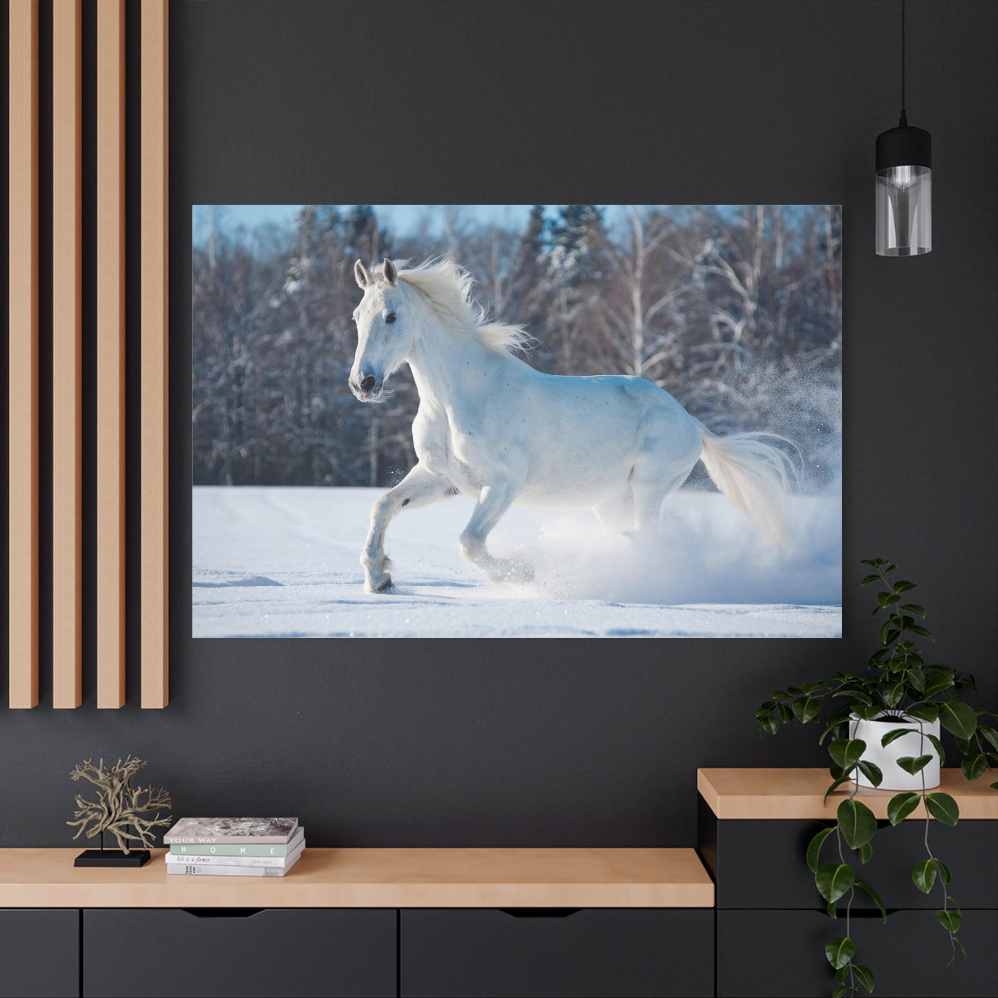 canvas-print-white-horse-winter-wall-art-home-decor-nature-decor-matte-stretched-canvas-alternative-horse-wall-decor-wildlife
