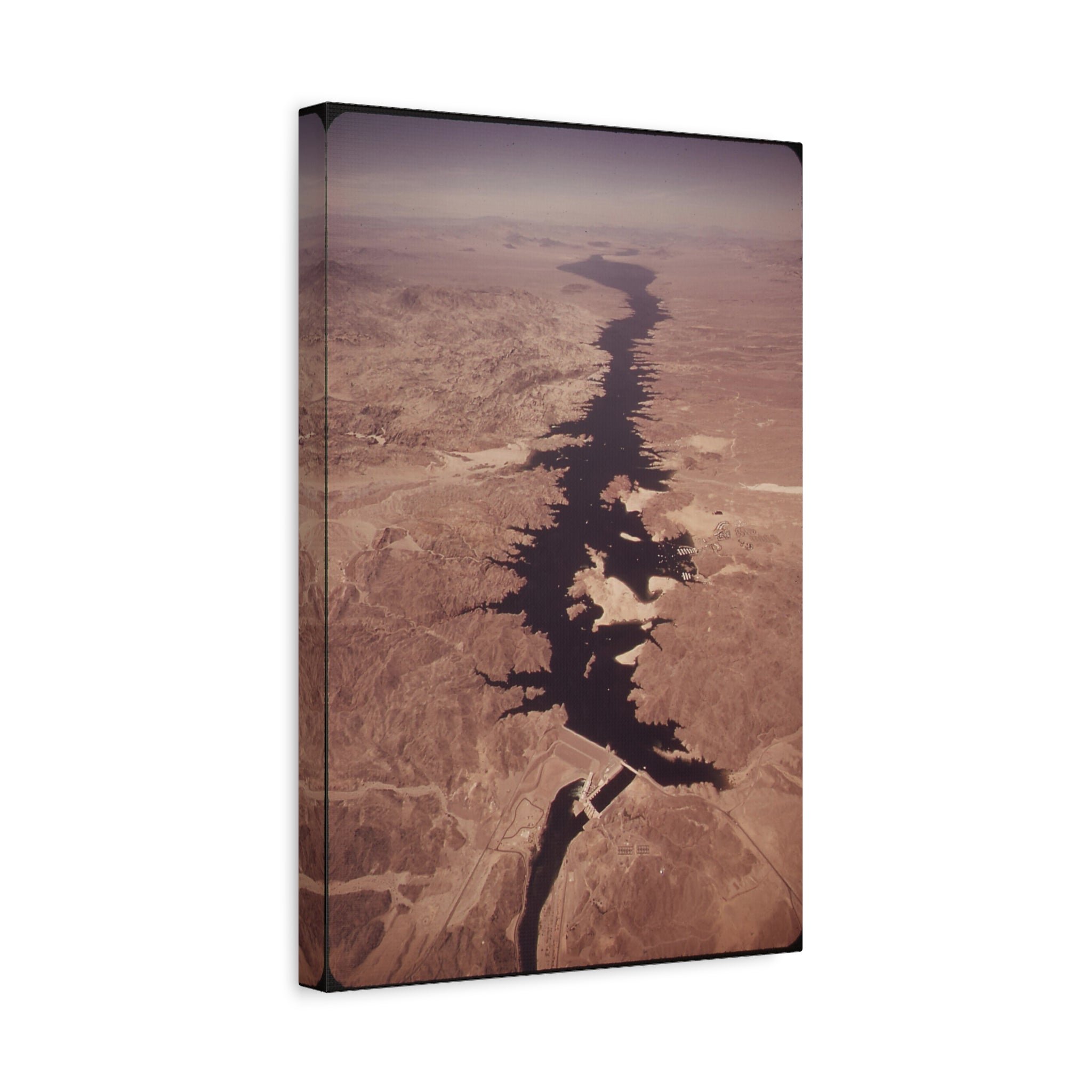 canvas-print-colorado-river-vintage-photograph-home-decor-wall-art-stretched-matte-canvas-lake-mohave-charles-orear