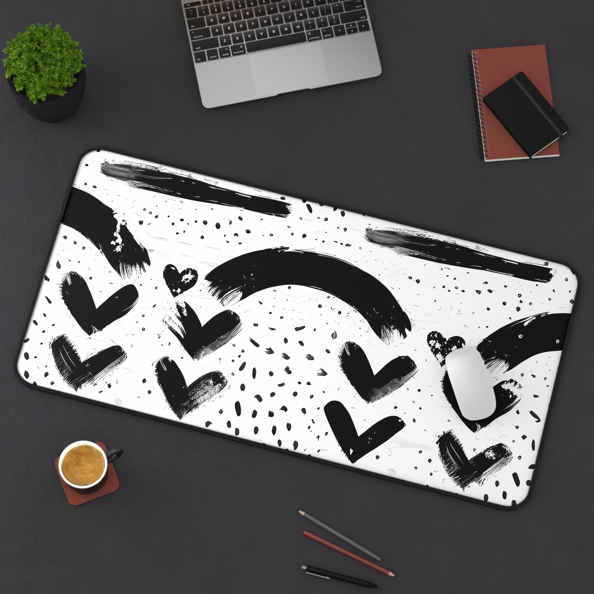 monochrome-mouse-pad-black-and-white-face-desk-mat-sleek-black-and-white-desk-pad-modern-minimalist-mouse-pad
