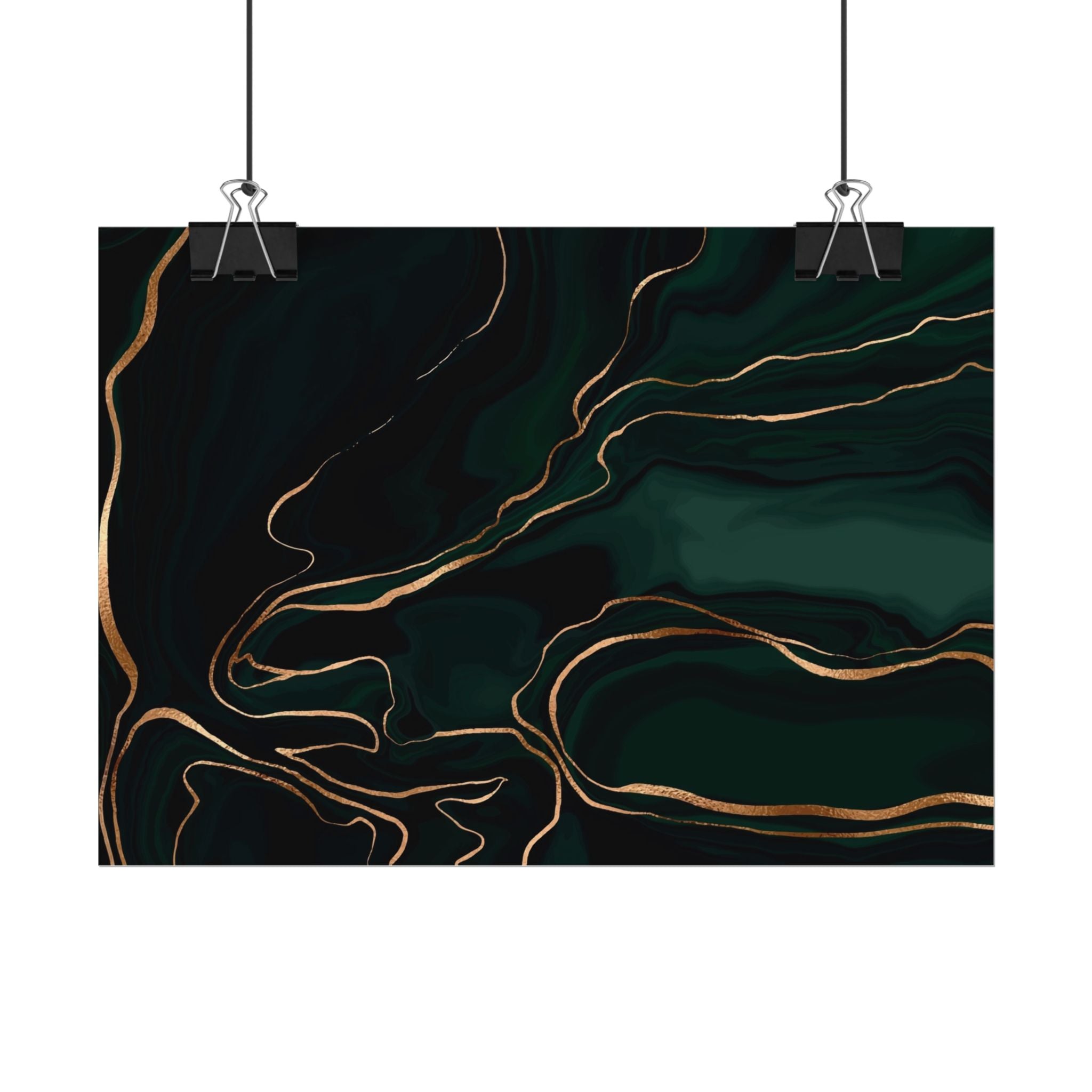 Abstract Green Gold Poster Print - Wall Art, Home Decor, Office Decor, Green Canvas Bedroom, Modern Art, Green Print