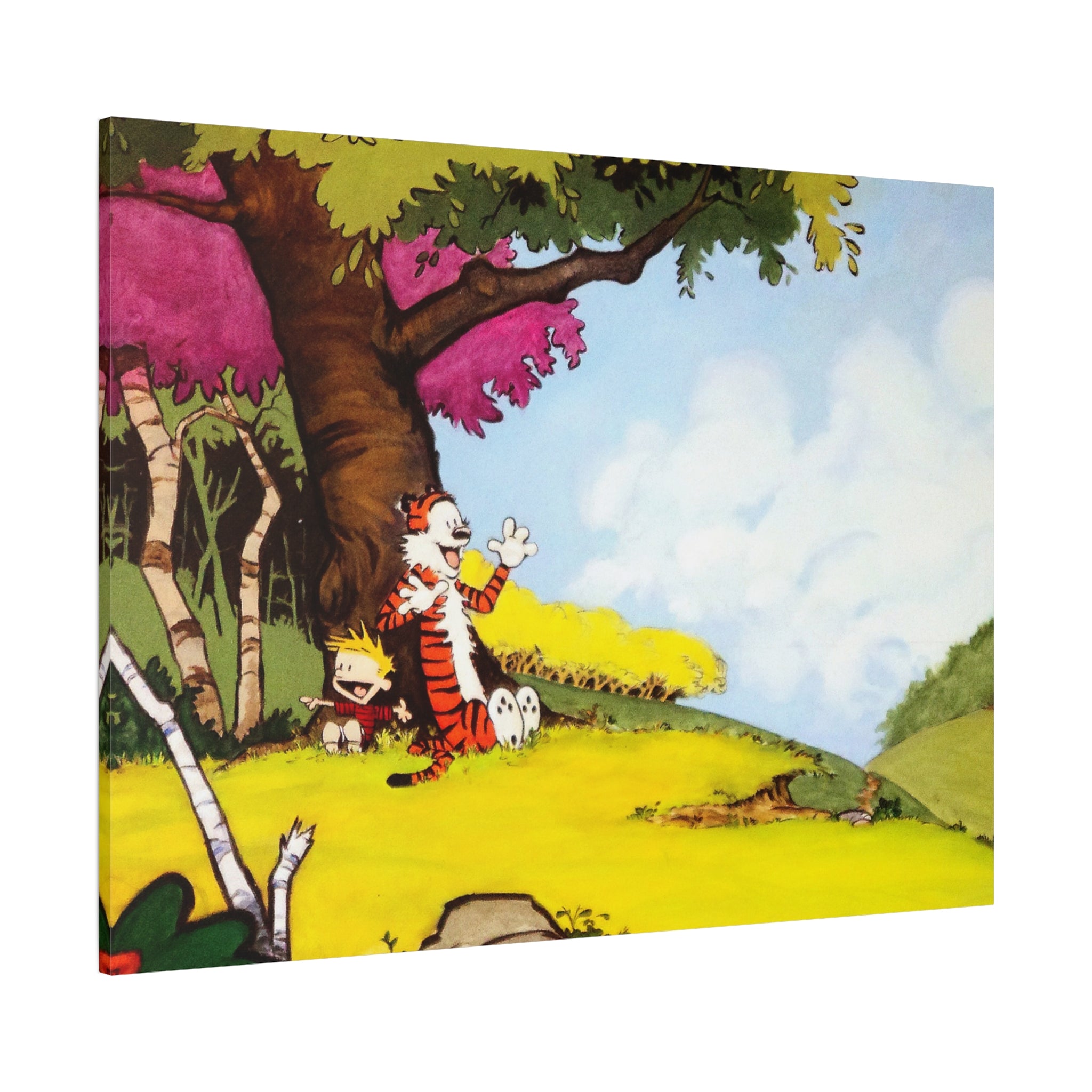Calvin and Hobbes Canvas Wall Art - Nostalgic Comic Strip Poster for Kids Room & Nursery Room Decor - Adventure Theme Print