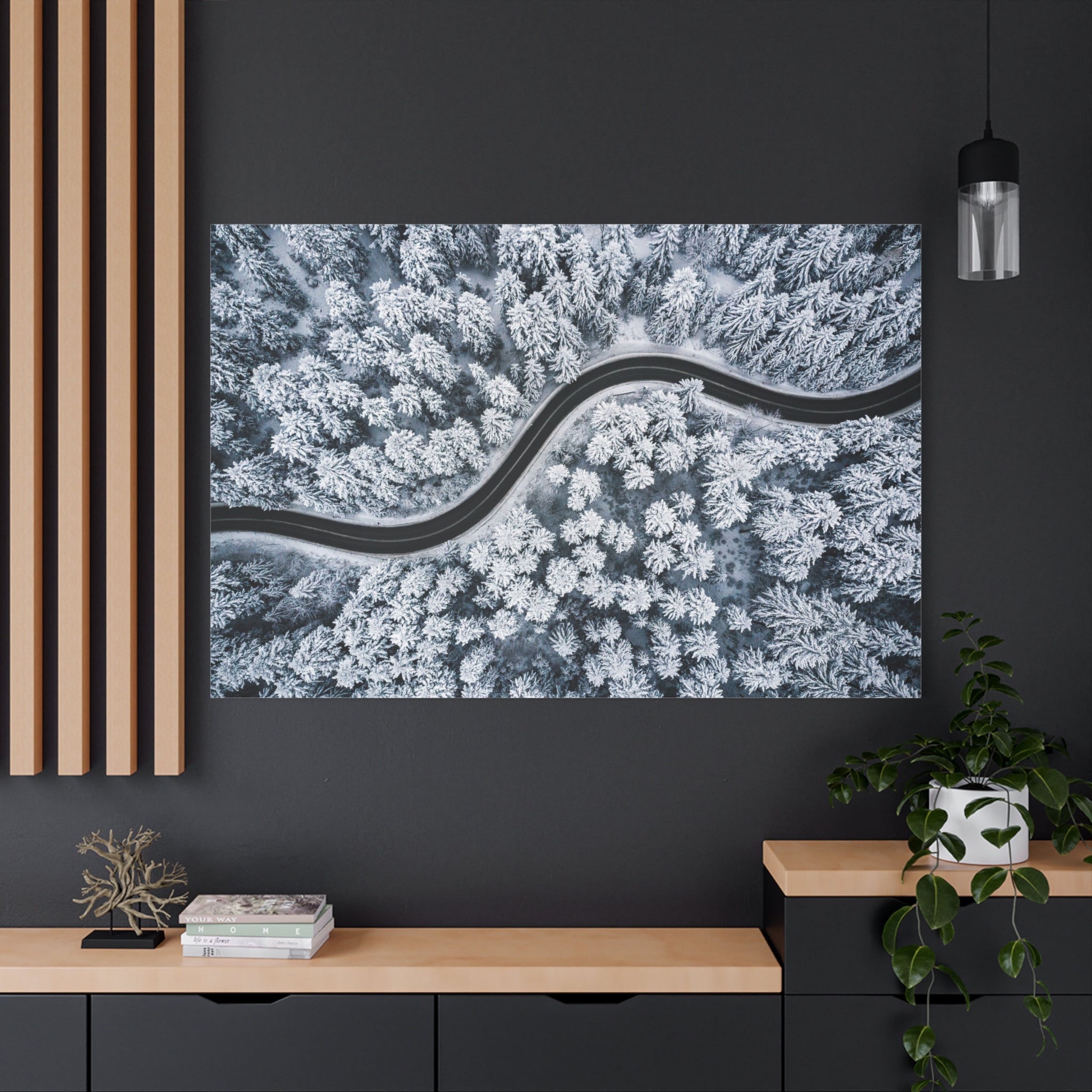 wall-art-winter-road-birds-eye-view-snow-matte-canvas-home-decor-gift-wall-decor-christmas-decoration-holiday-art