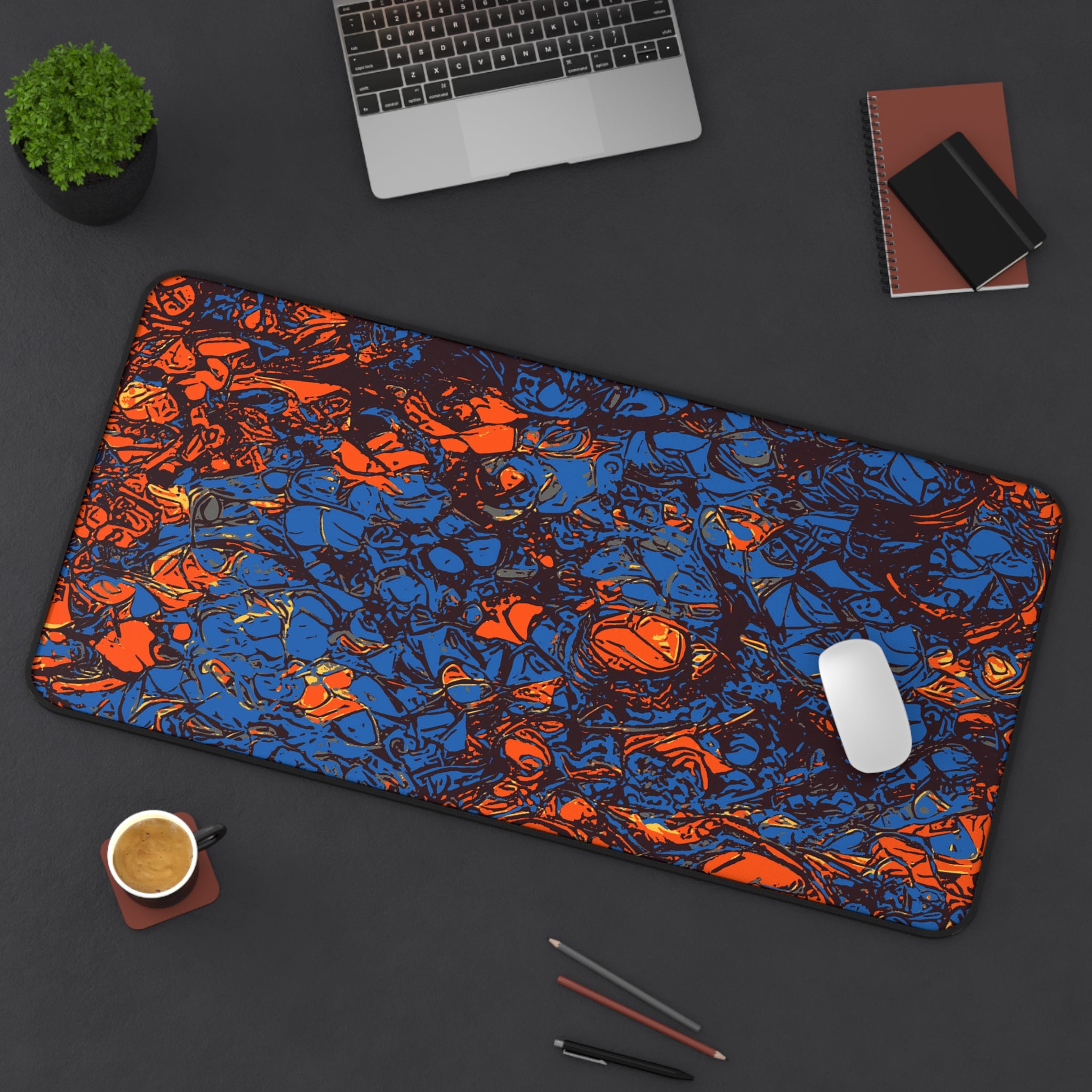 retro-abstract-art-mouse-pad-vintage-colors-desk-mat-colorful-retro-desk-pad-modern-minimalist-mousepad-mixed-orange-blue