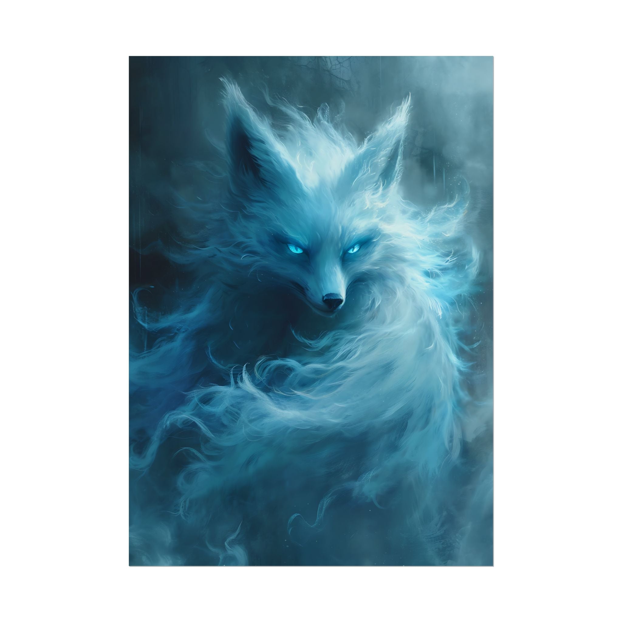 arctic-white-snow-fox-poster-print-fantasy-decor-wildlife-wall-art-home-decor-animal-lover-gift-anime-fantasy-gift