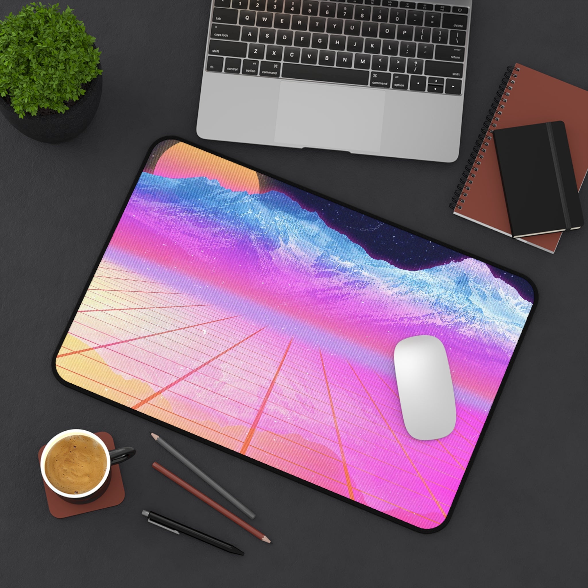 vaporwave-moon-mountains-mouse-pad-retrowave-city-delorean-desk-mat-neon-synthwave-desk-pad-vaporwave-sun-and-mountains
