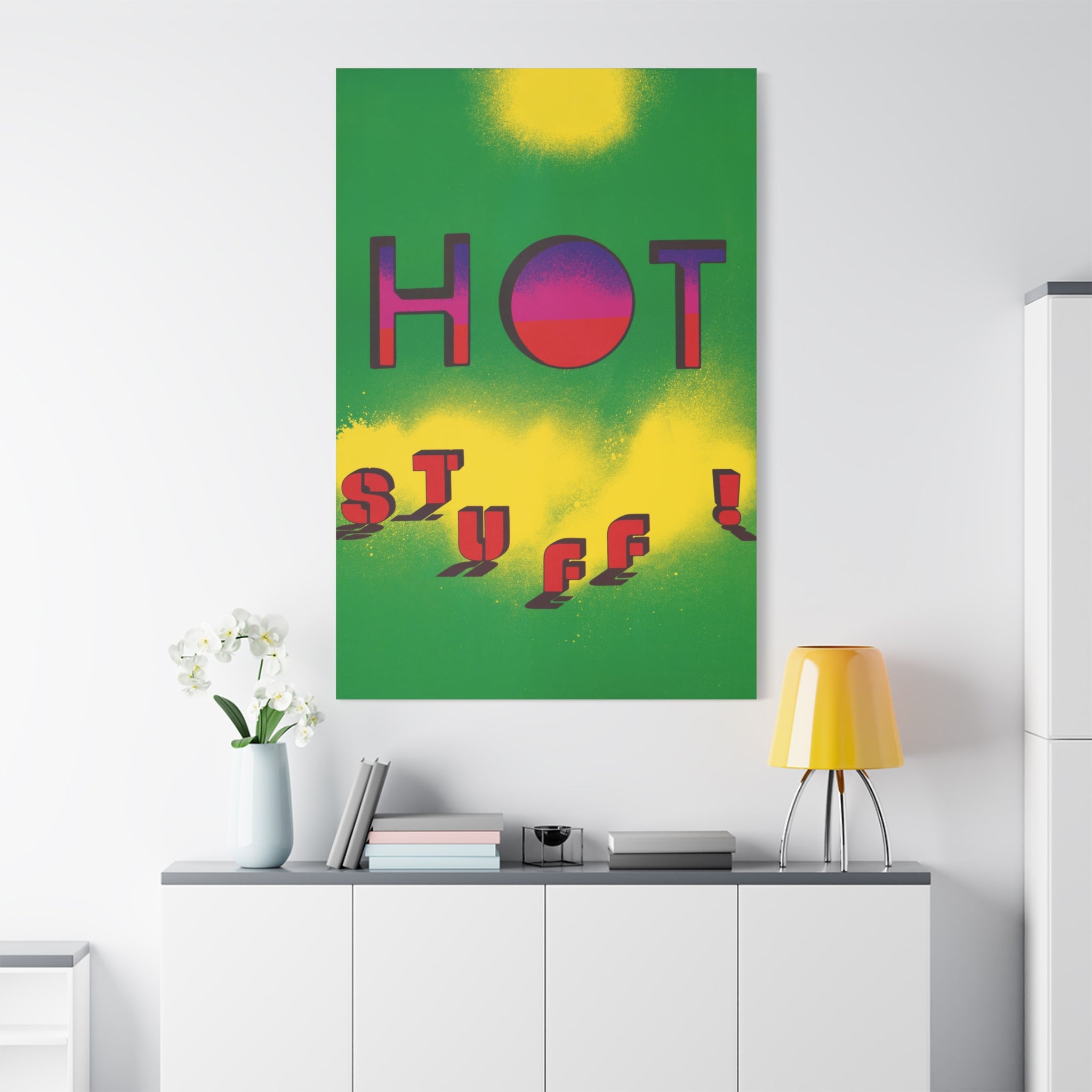 hot-stuff-canvas-wall-art-pop-art-poster-retro-motivational-print-lanny-sommese-design-matte-stretched-canvas