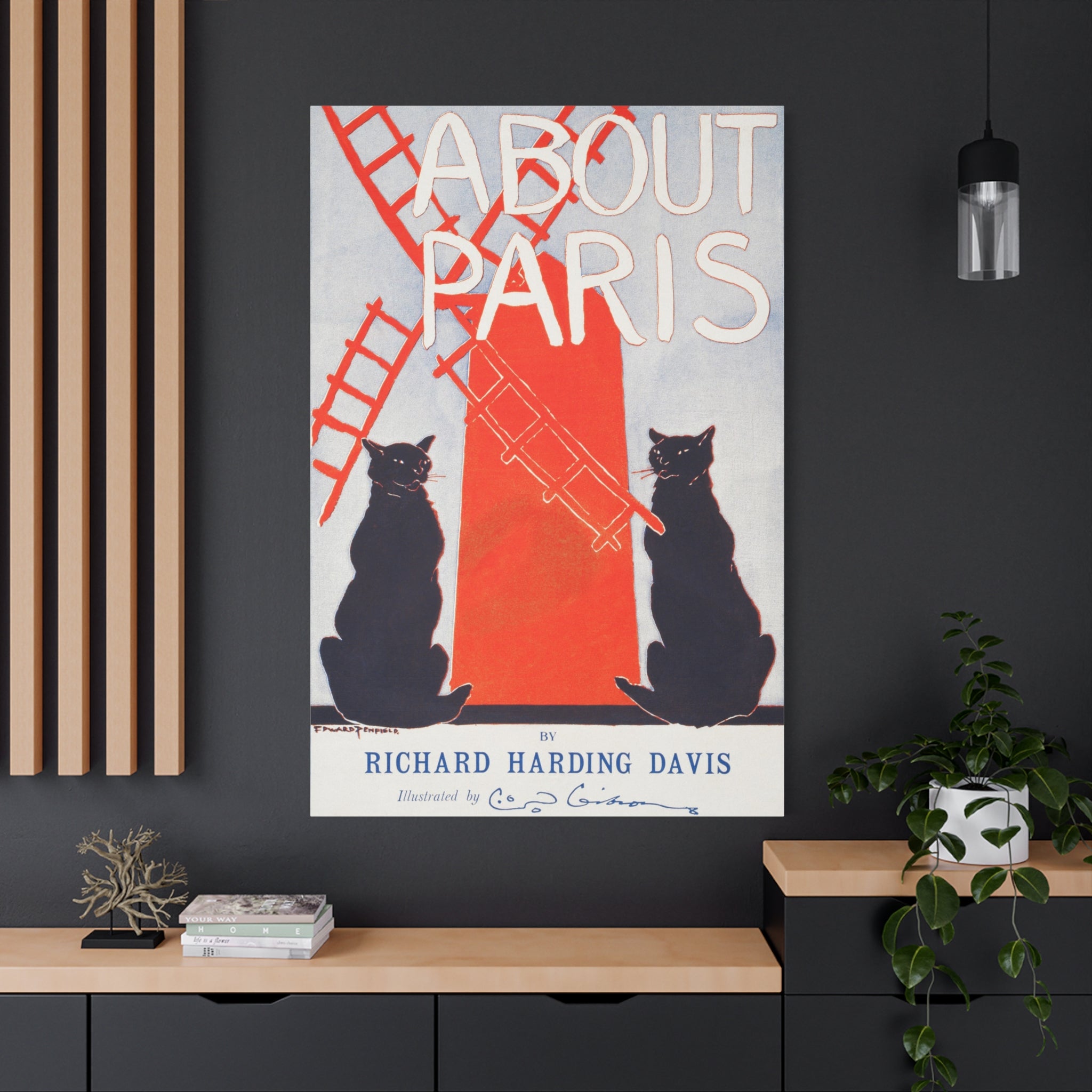 canvas-print-paris-decor-by-edward-penfield-matte-stretched-canvas-black-cats-living-room-home-decor-parisian-illustration
