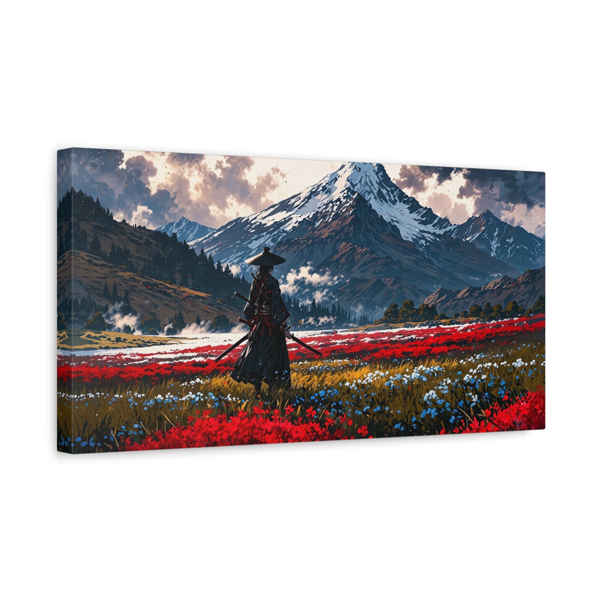 canvas-wall-art-samurai-print-matte-canvas-stretched-japanese-artwork-asian-decor-samurai-warrior-poster-traditional-home