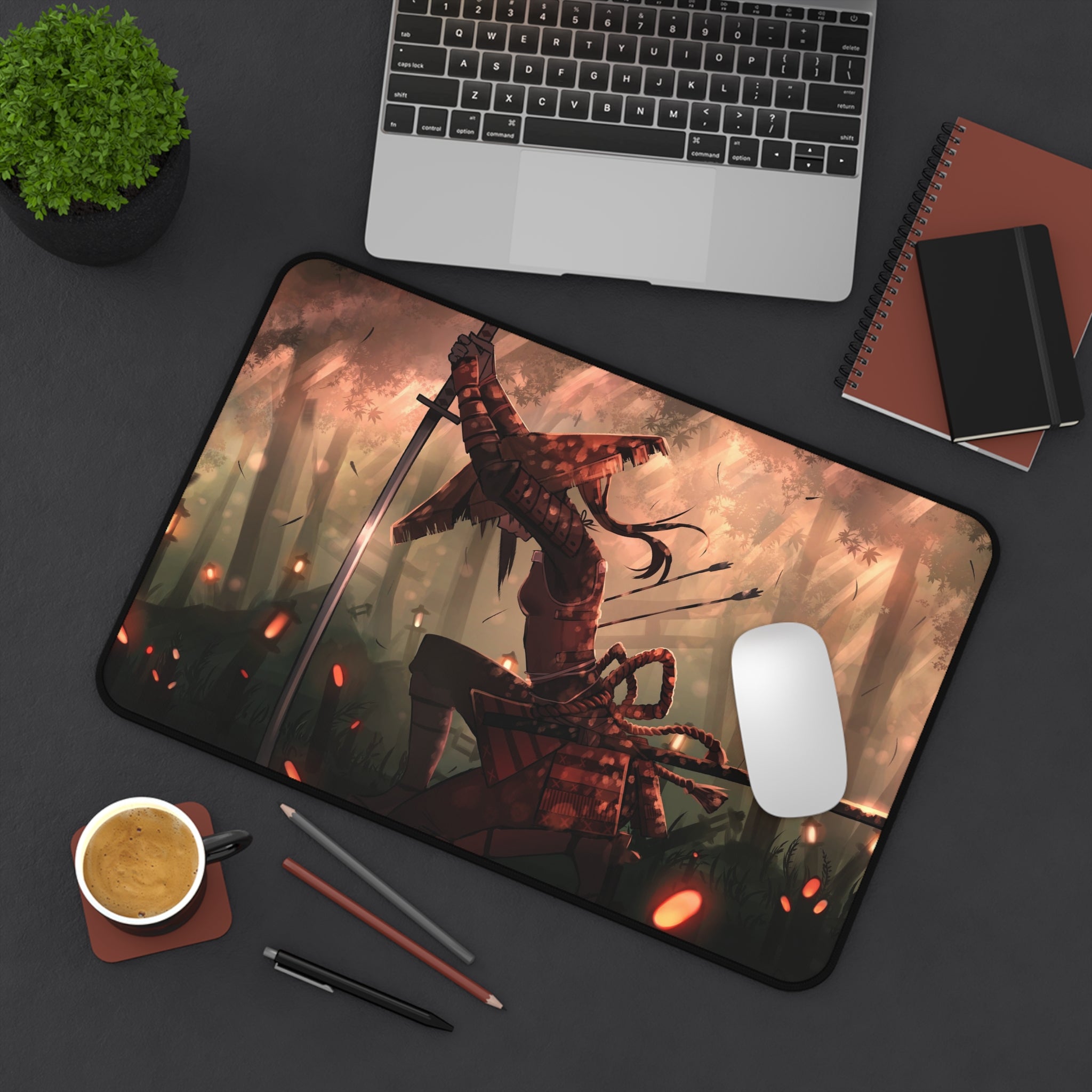 anime-samurai-girl-warrior-mouse-pad-japanese-katana-red-samurai-warrior-desk-mat-japanese-anime-girl-samurai-desk-pad-anime-