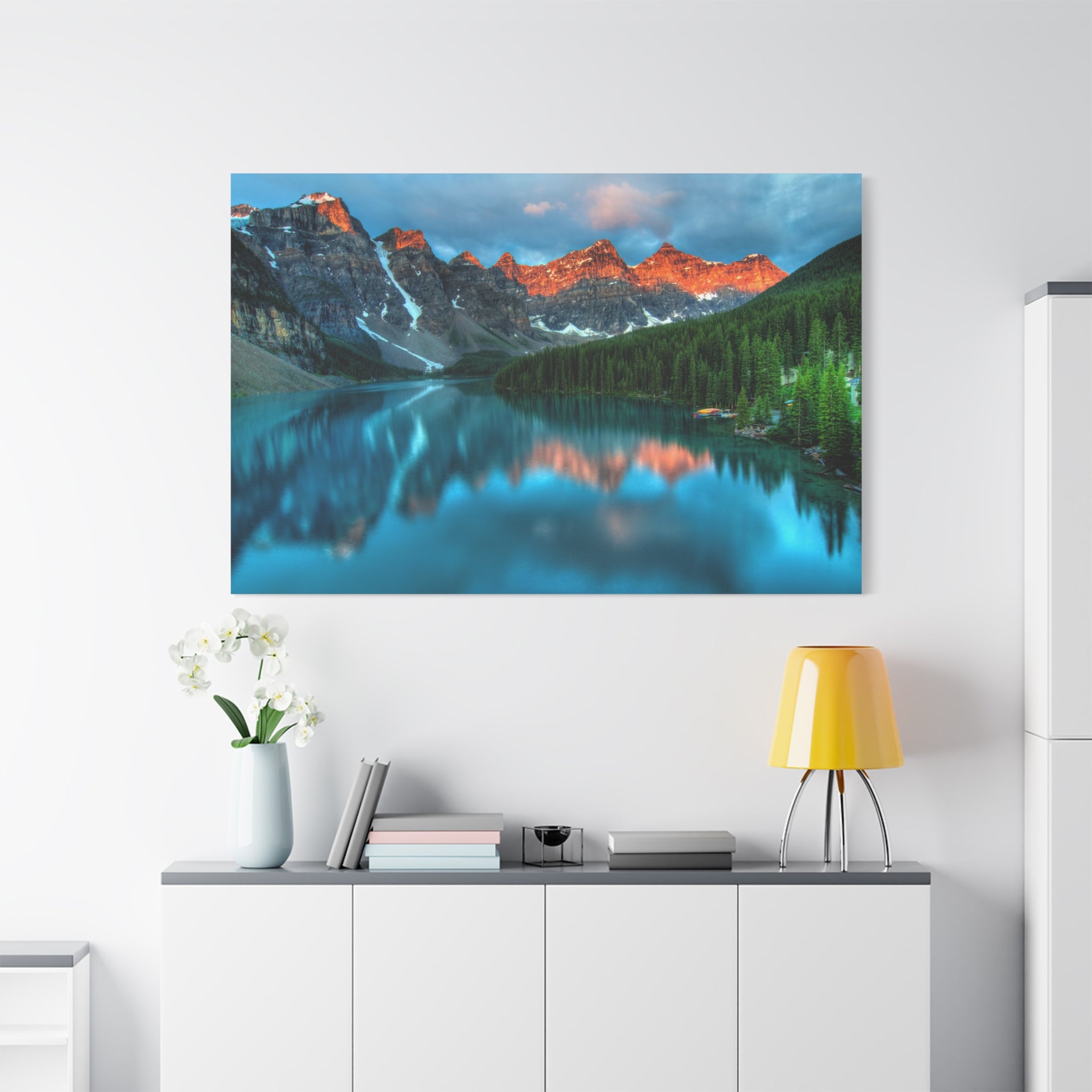 canvas-wall-art-mountain-sunrise-print-canadian-landscape-decor-matte-stretched-forest-scenery-nature-poster-home-office