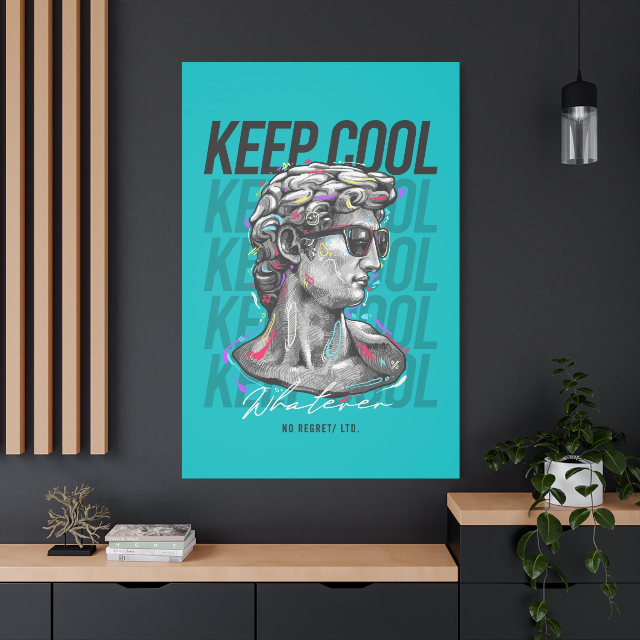 canvas-print-david-statue-with-sunglasses-living-room-decor-wall-art-matte-canvas-stretched-print-cool-home-decor-gift-unique