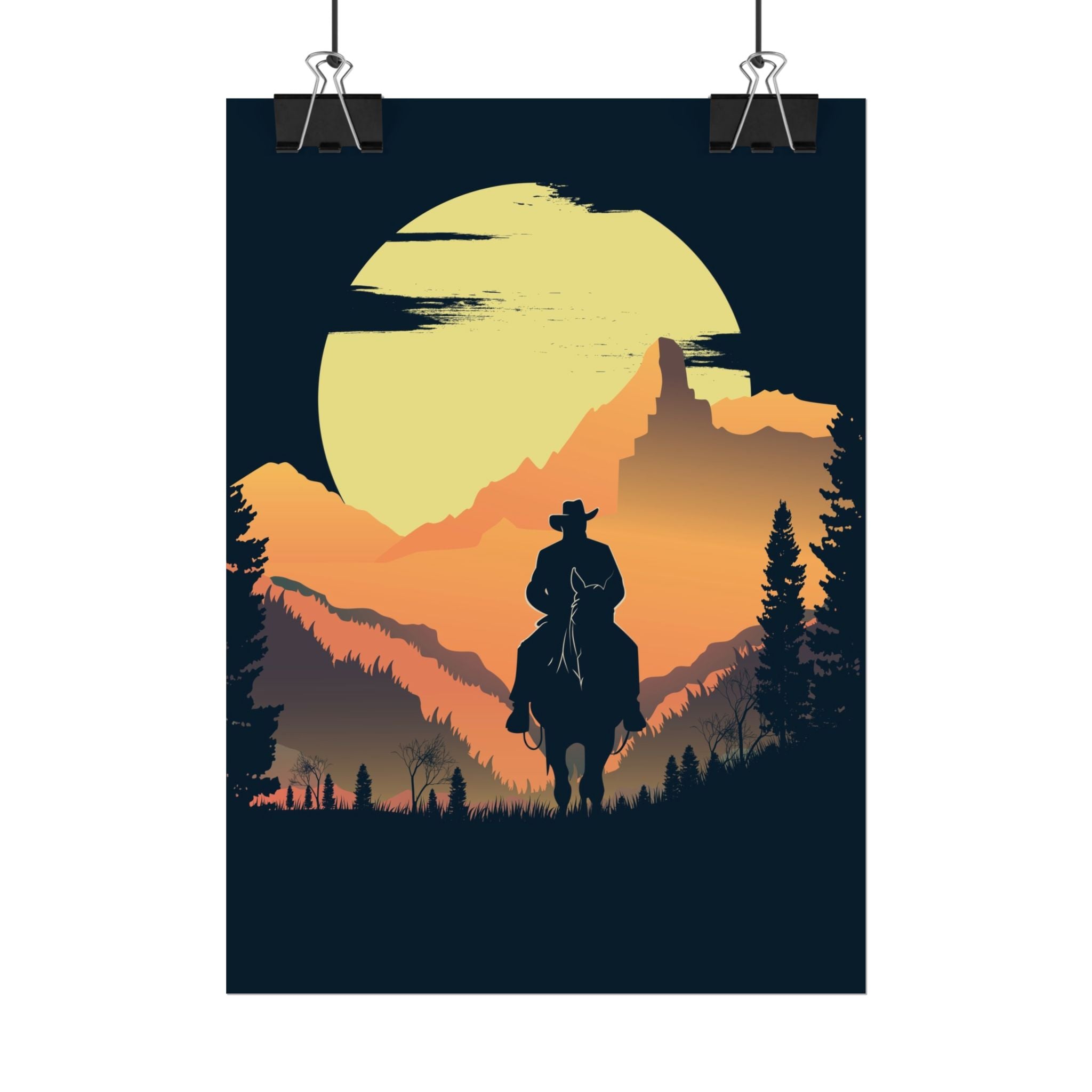 cowboy-western-poster-wall-decor-poster-print-rustic-southwestern-home-decoration-texas-desert-landscape-farmhouse-decor