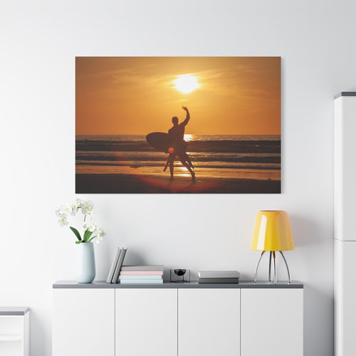 canvas-wall-art-print-beach-surfing-sunset-silhouette-decor-matte-stretched-coastal-home-decoration-ocean-waves-picture