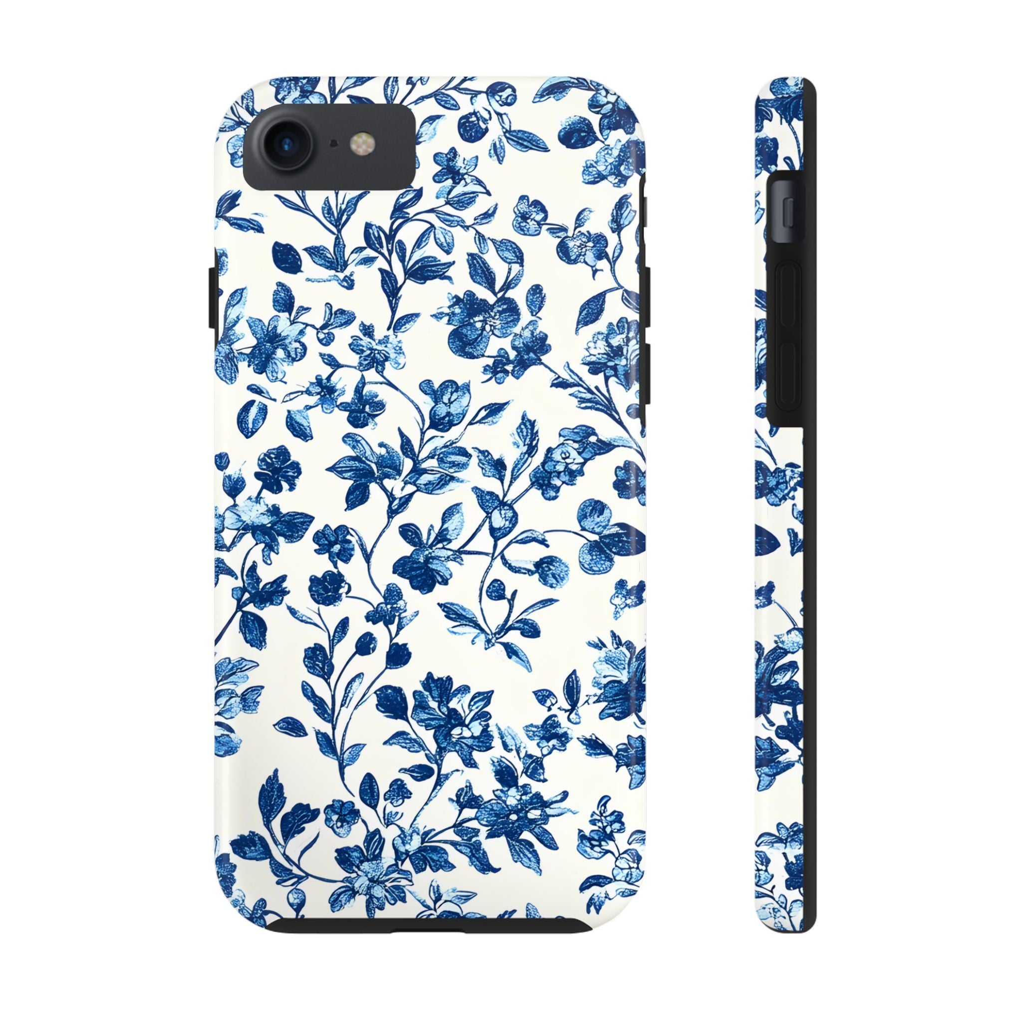 french-toile-floral-tough-phone-case-blue-phone-cover-protective-iphone-case-hard-shell-cellphone-case-vintage-design-phone-c