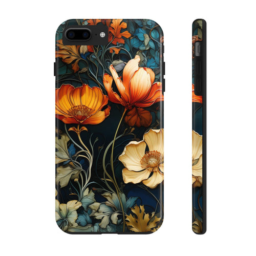 textured-art-nouveau-floral-tough-phone-case-cottagecore-iphone-case-unique-floral-phone-cover-vintage-style-iphone-case-prot