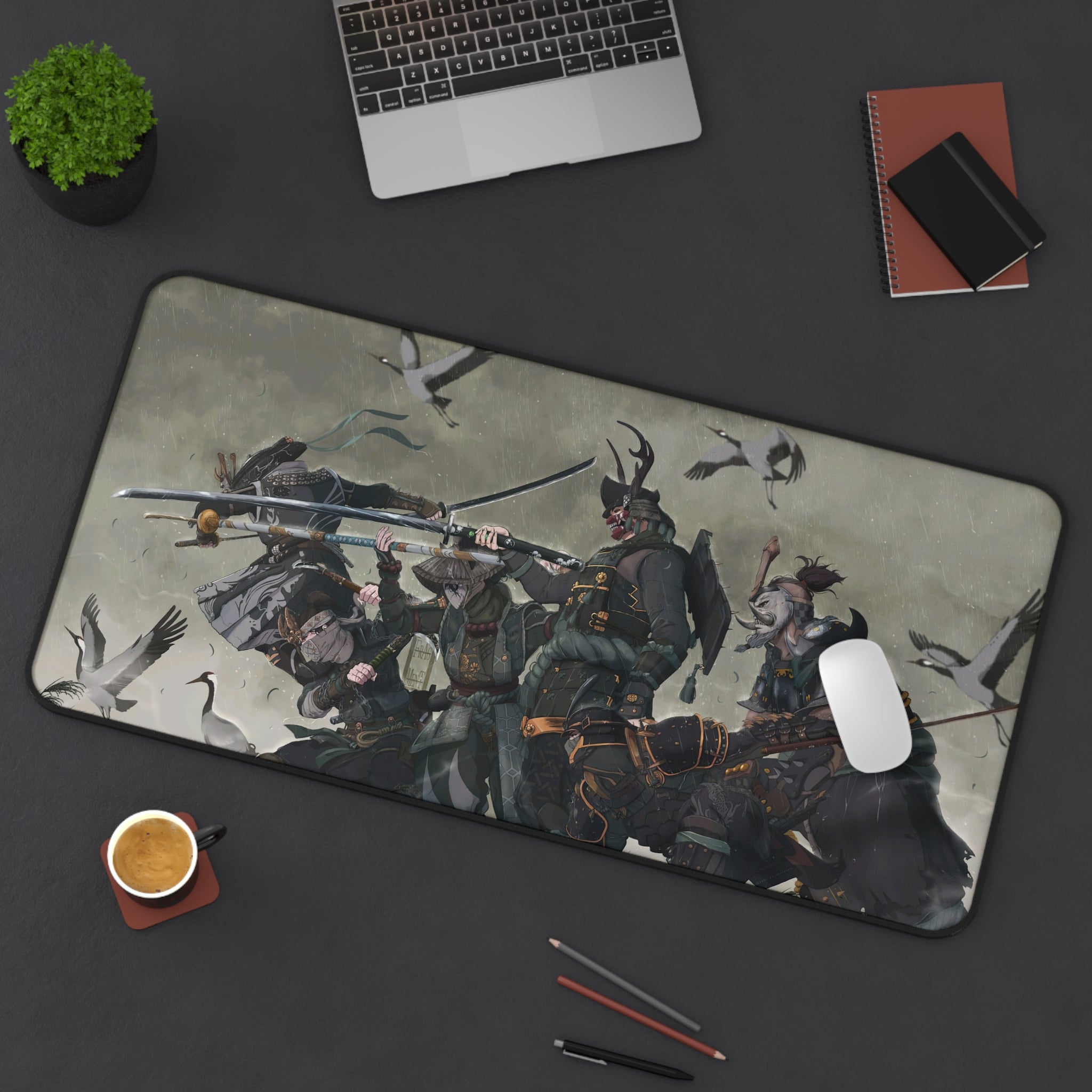 fantasy-samurai-warrior-mouse-pad-japanese-katana-samurai-warrior-with-armor-desk-mat-japanese-anime-samurai-desk-pad