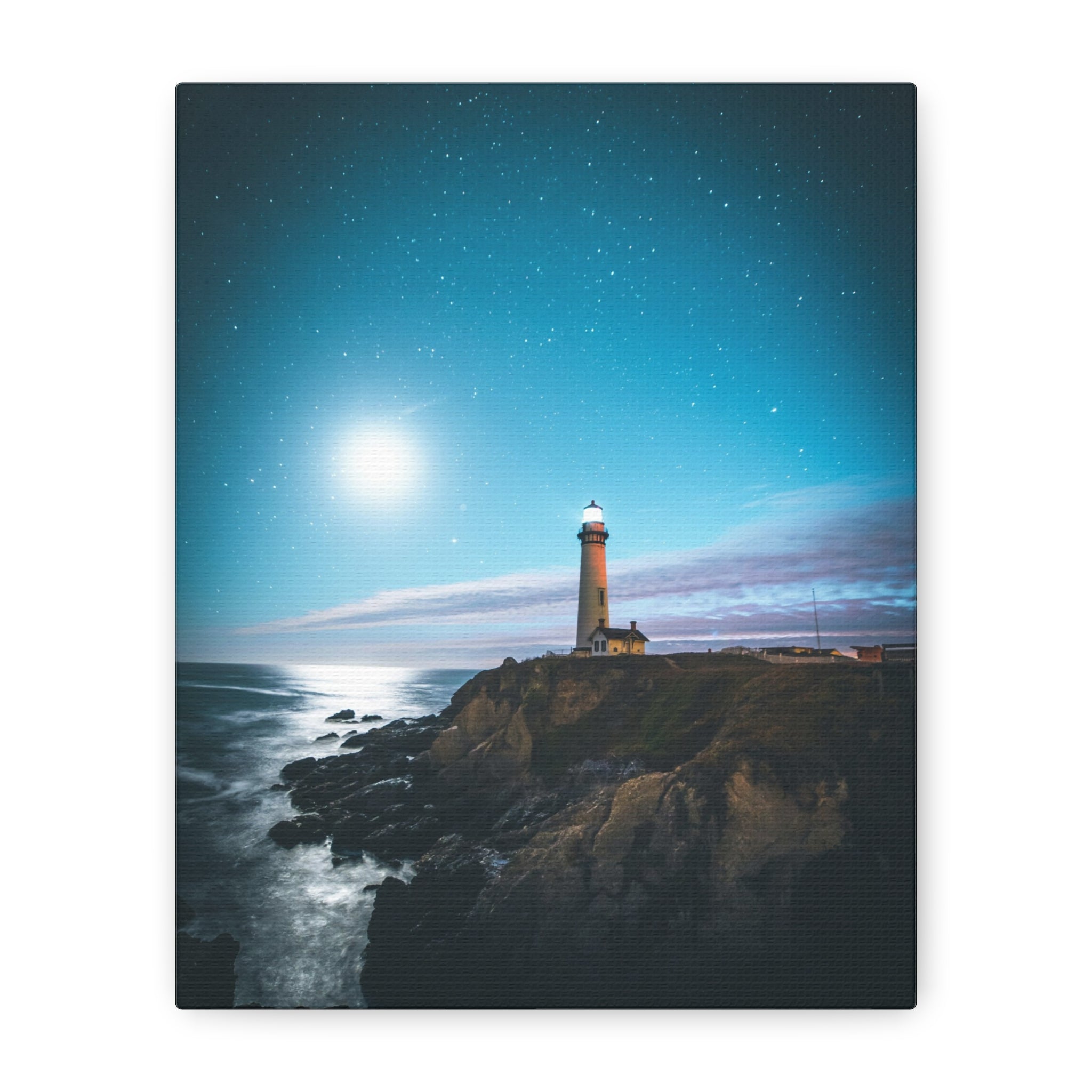 canvas-print-lighthouse-on-rock-matte-canvas-stretched-1-25-inch-coastal-wall-art-nautical-decor-beach-house-decoration-seasi