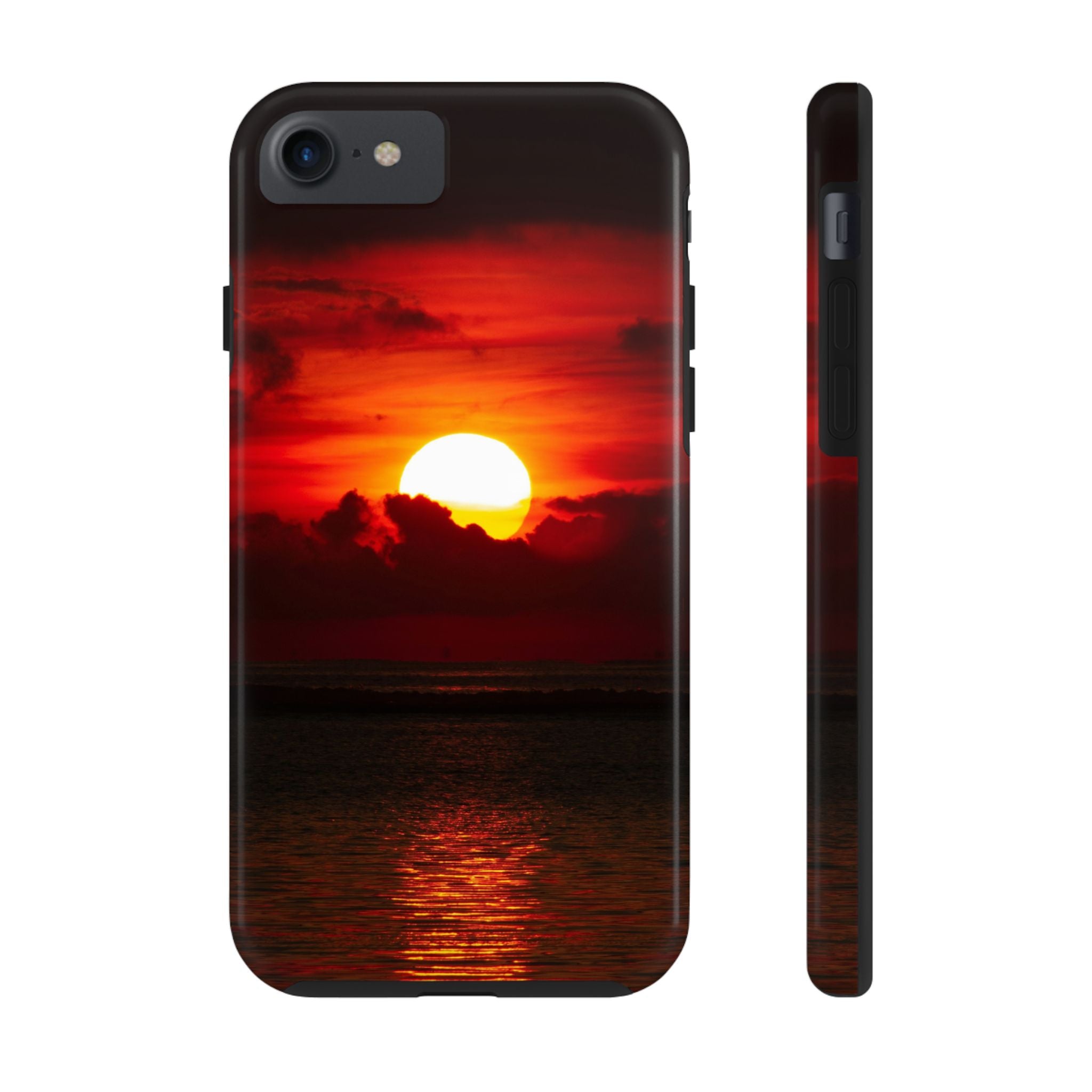 iphone-tough-case-red-sunset-protective-phone-cover-durable-smartphone-case-hard-shell-phone-case-sunset-lover-gift-red-phone