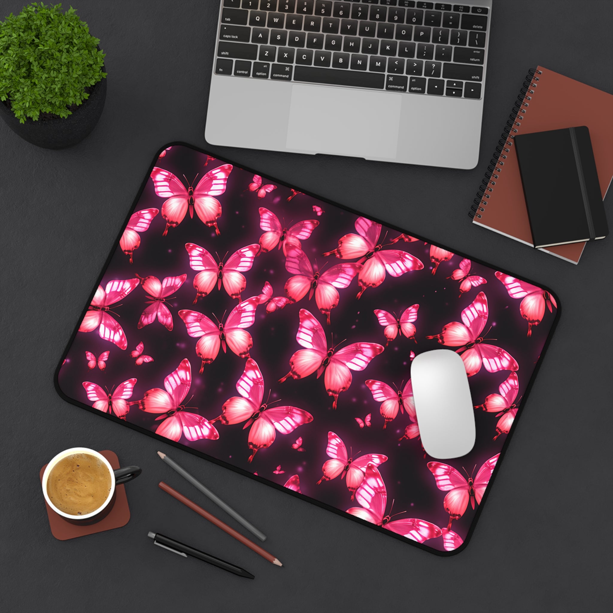 vibrant-pink-red-butterfly-and-neon-mouse-pad-desk-pad-desk-accessories-office-decor-large-mousepad