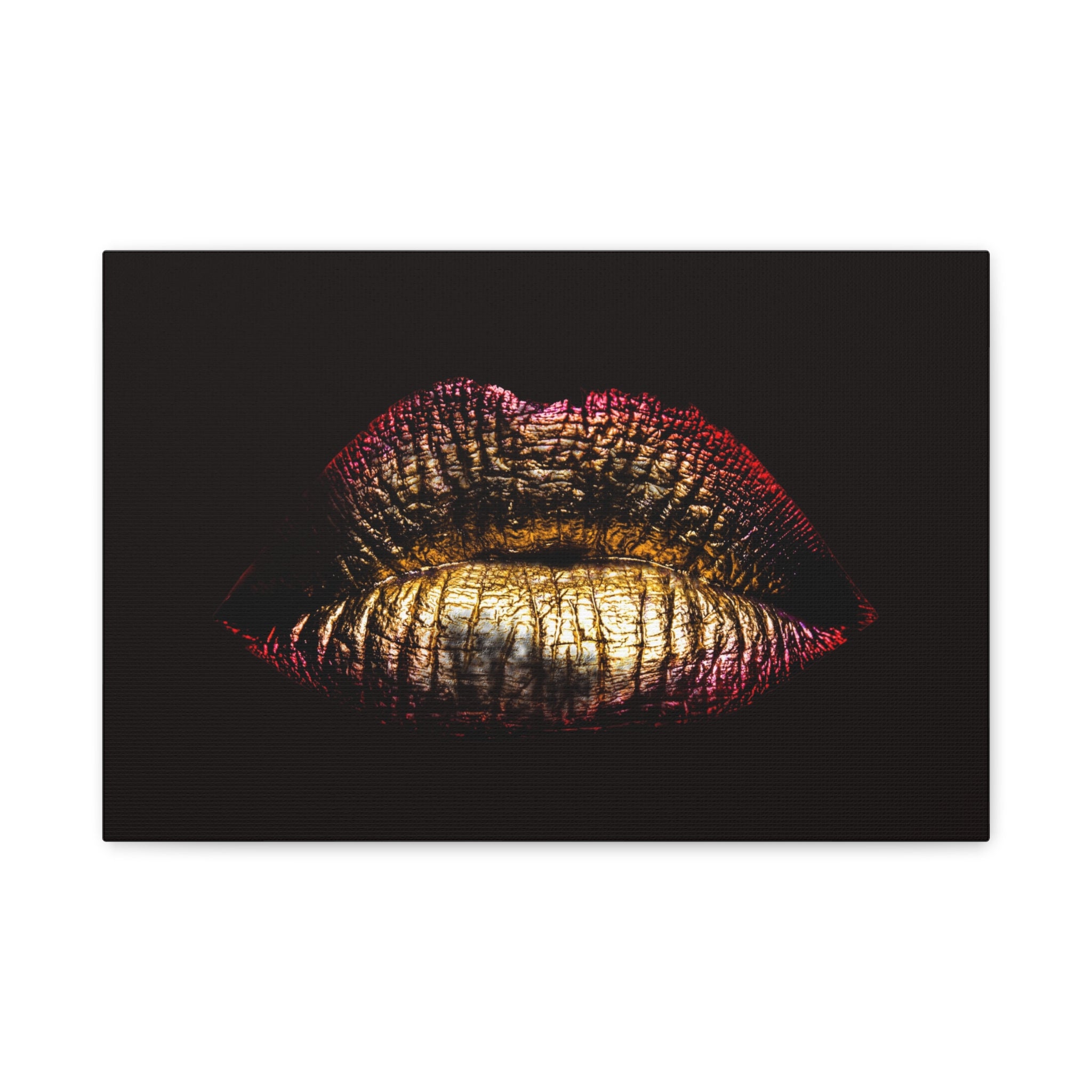 canvas-print-female-art-makeup-glamour-metallic-bronze-lip-contour-stretched-matte-wall-art-poster-home-decor-gift-for-her-be