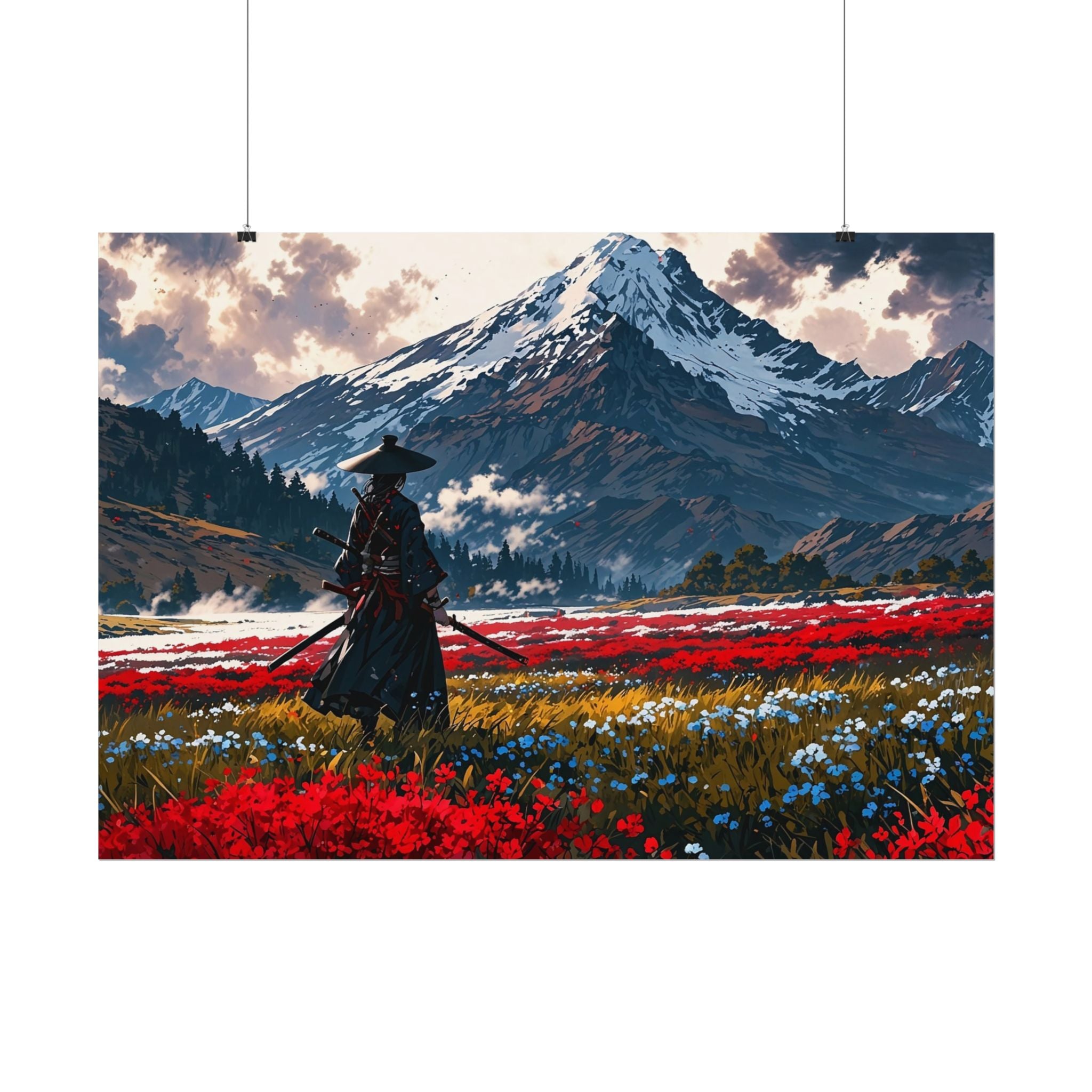 Samurai Canvas Print - Katana Japanese Artwork, Asian Decor, Samurai Warrior Poster, Anime Poster