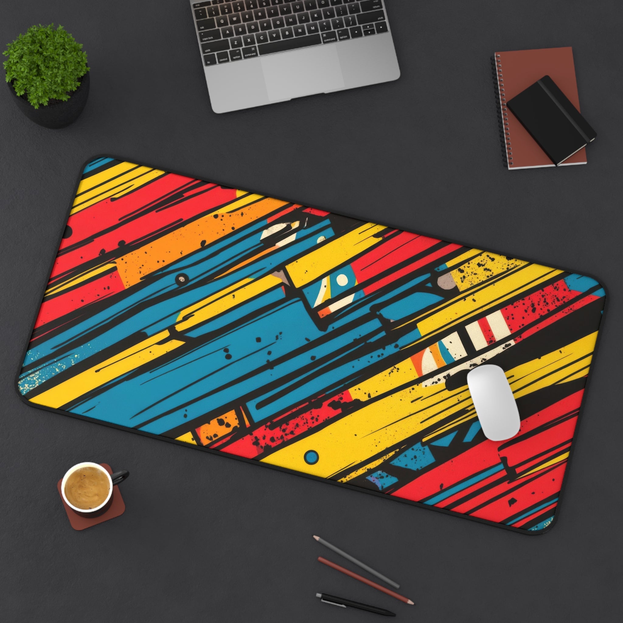retro-vintage-vibrant-multicolor-desk-pad-abstract-mouse-pad-colorful-desk-mat-abstract-desk-mat-bright-mousepad