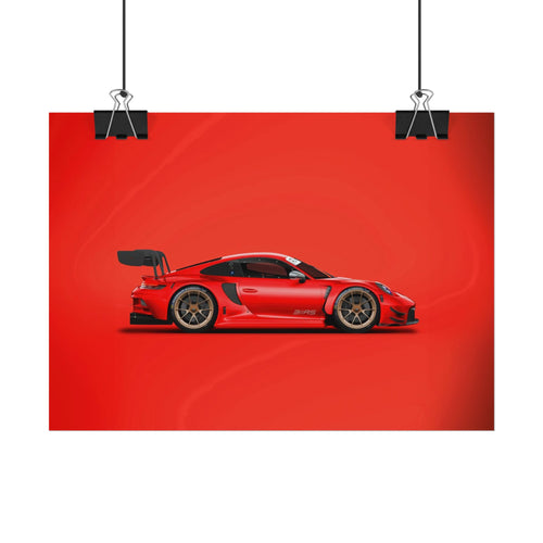 poster-print-wall-art-porsche-911-red-gt3r-red-supercar-poster-porsche-decor-rolled-poster-wall-art-hypercars-wall-decor