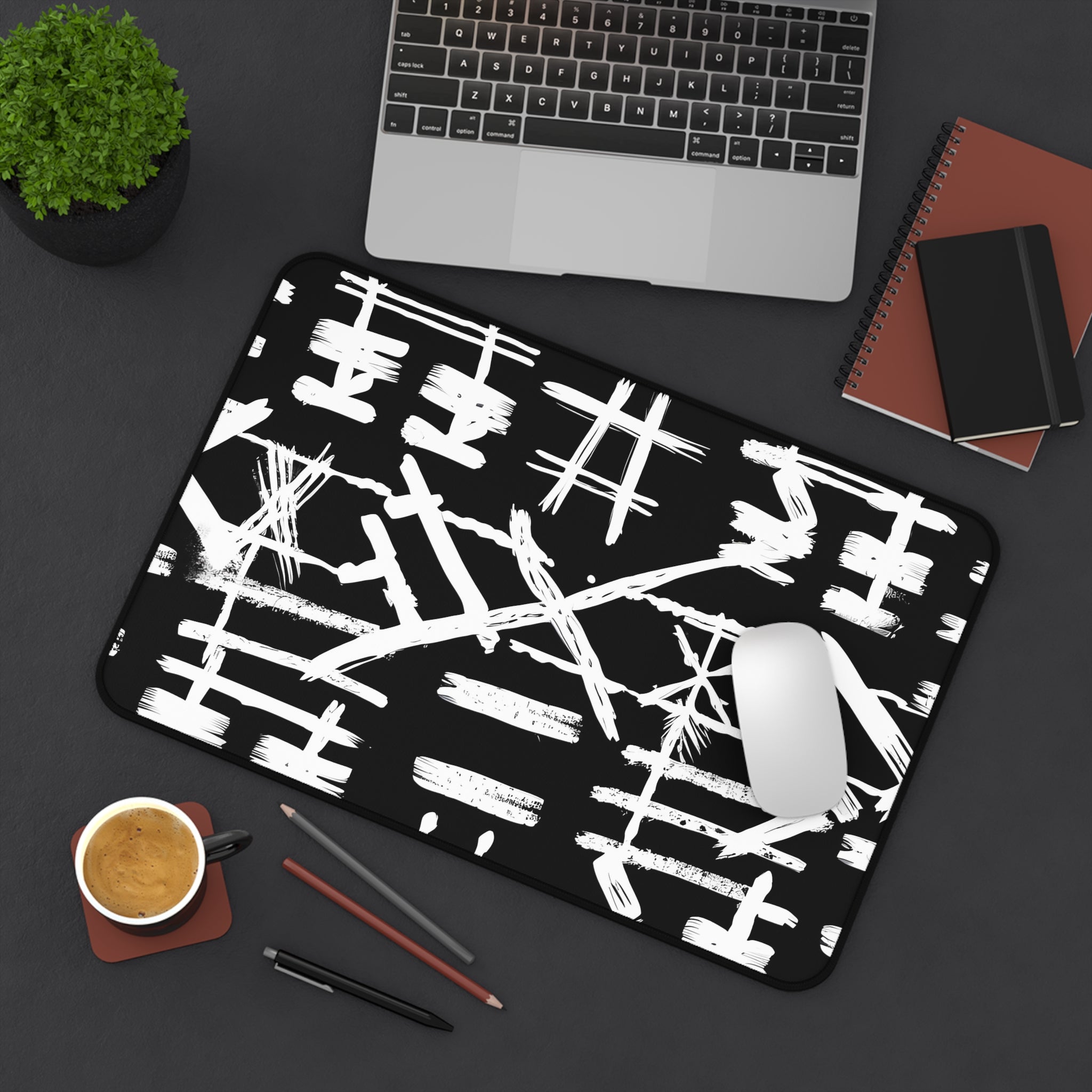 black-xxx-monochrome-mouse-pad-black-and-white-face-desk-mat-sleek-black-and-white-desk-pad-modern-minimalist-mouse-pad