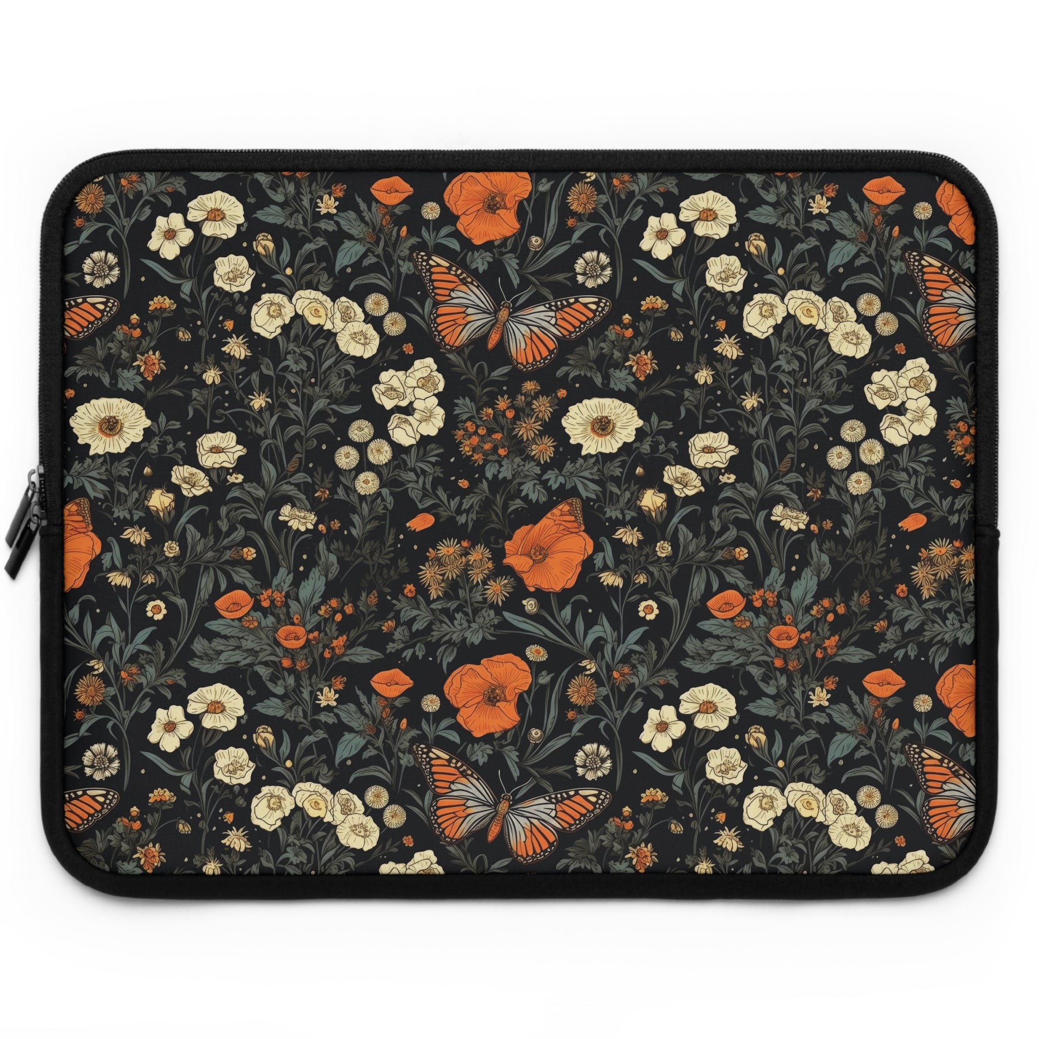 copy-of-laptop-sleeve-cottagecore-dark-flowers-monarch-butterfly-sleeve-macbook-air-sleeve-floral-computer-bag-tech-case-tabl