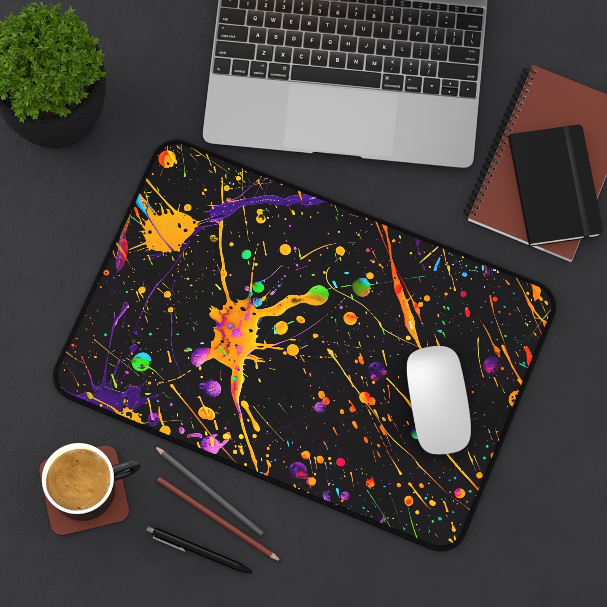 neon-abstract-paint-splatter-desk-mat-large-gaming-mouse-pad-colorful-work-from-home-desk-accessory-unique-desk-blotter-cool-