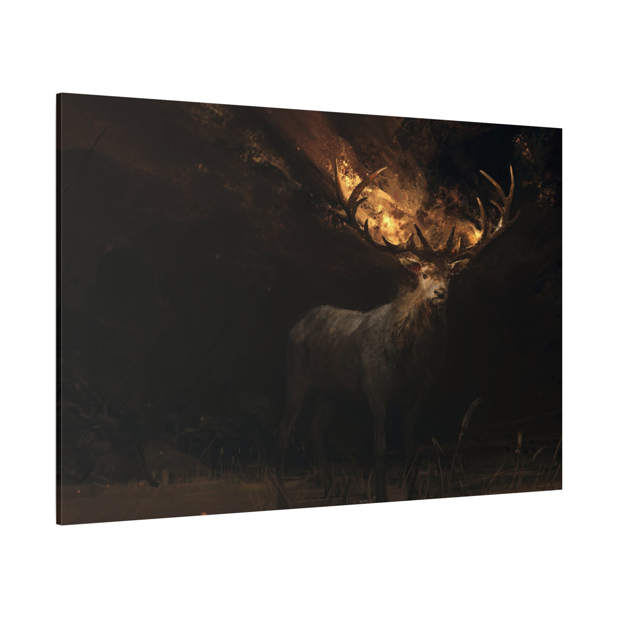 canvas-wall-art-decor-deer-fantasy-art-fire-stretched-canvas-unique-animal-print-matte-finish-home-wall-hanging-gift-for-natu