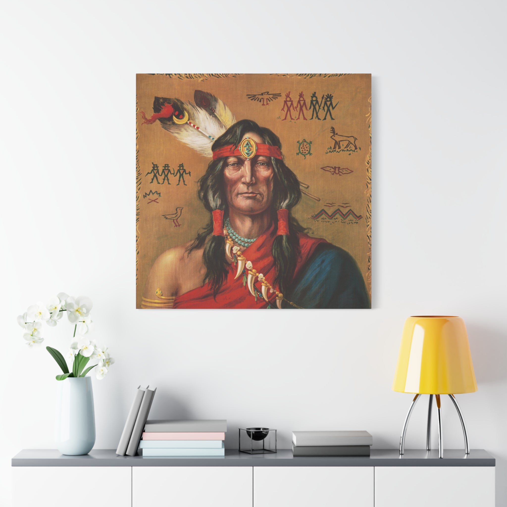 canvas-wall-art-indian-chief-portrait-illustration-native-american-decor-matte-canvas-print-vintage-wall-art