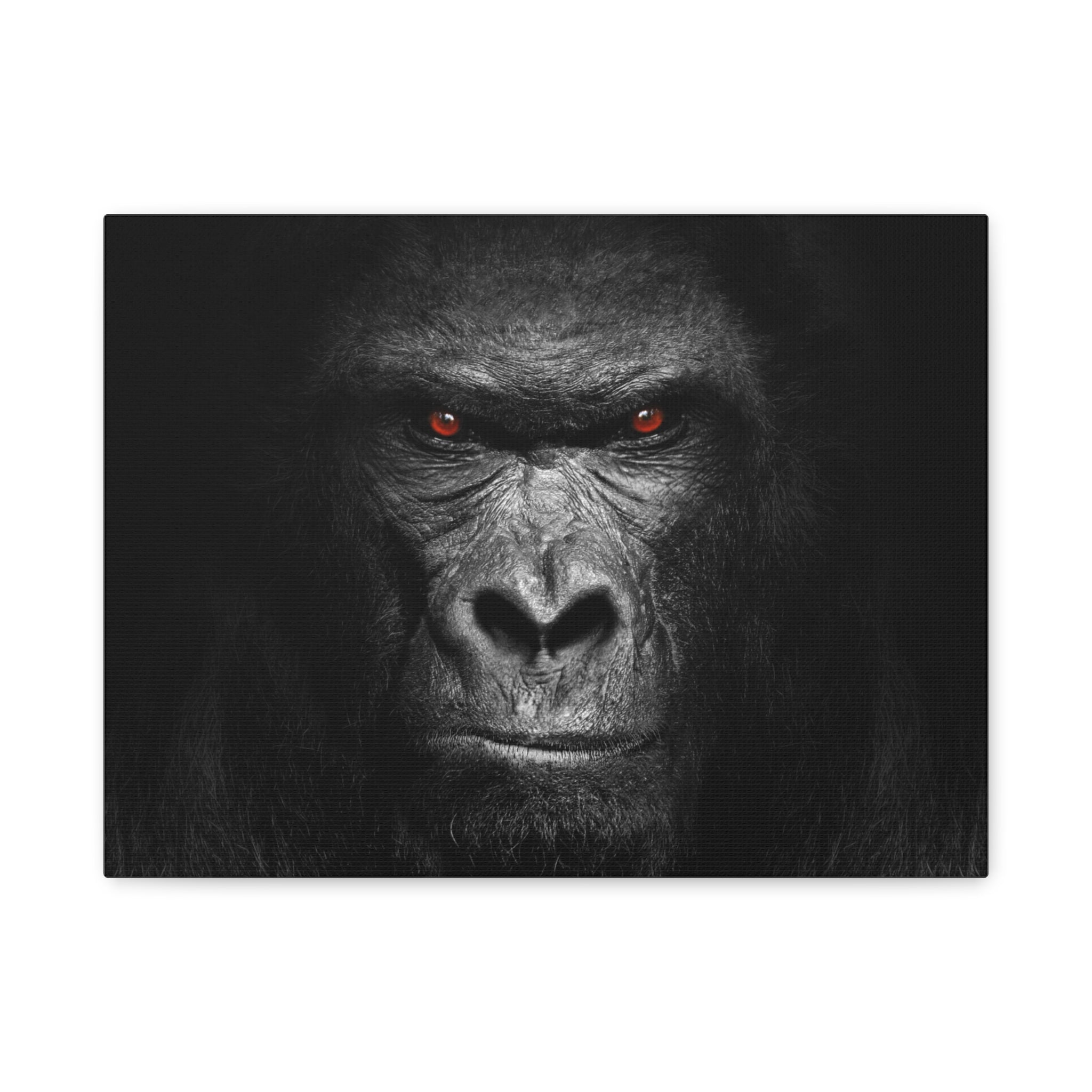 canvas-print-gorilla-face-wall-art-black-and-white-animal-decor-stretched-matte-canvas-wildlife-artwork-jungle-theme-room