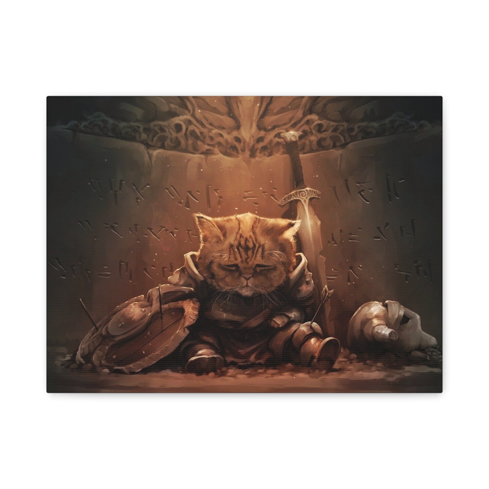 The Elder Scrolls Skyrim Canvas Wall Art - Cat Game Canvas Print Room Decor, Dragon Gaming Wall Art, Skyrim Gift