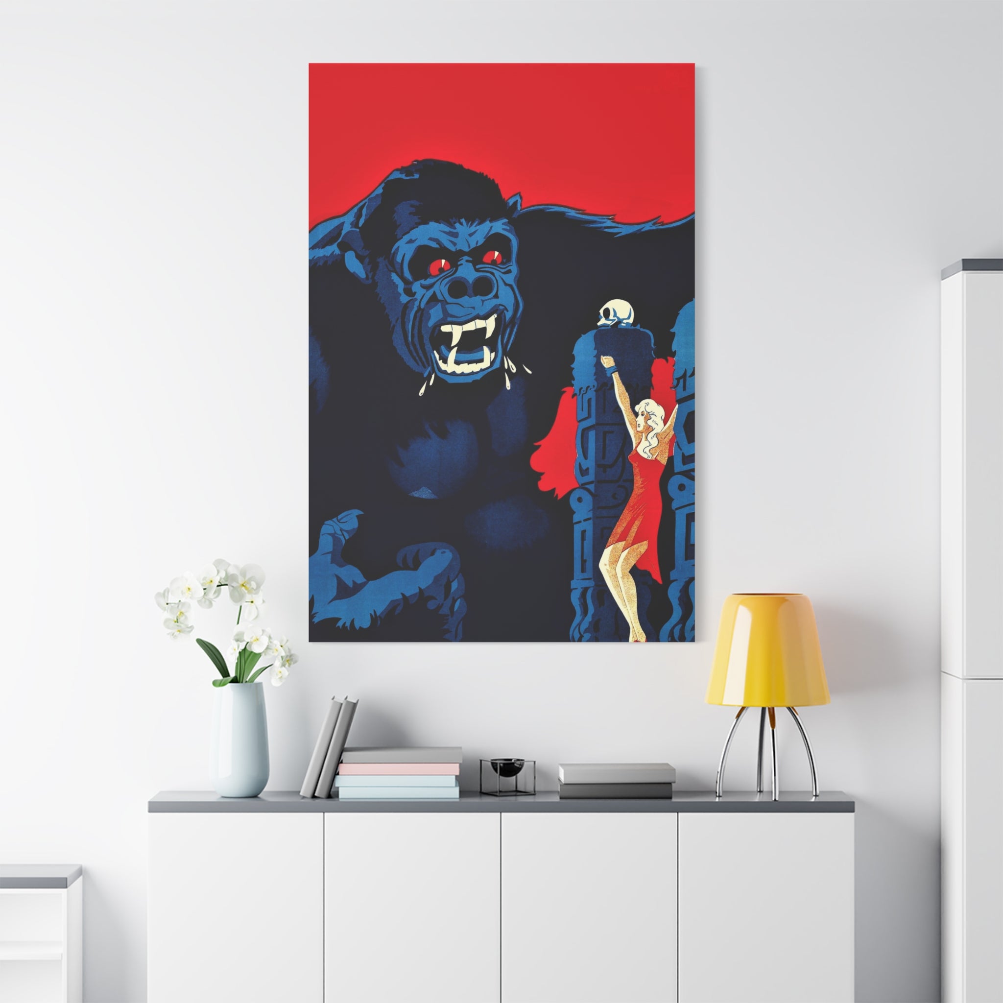 canvas-print-vintage-danish-movie-poster-for-king-kong-wall-art-decor-retro-wall-art-stretched-canvas-print-matte-canvas-art-