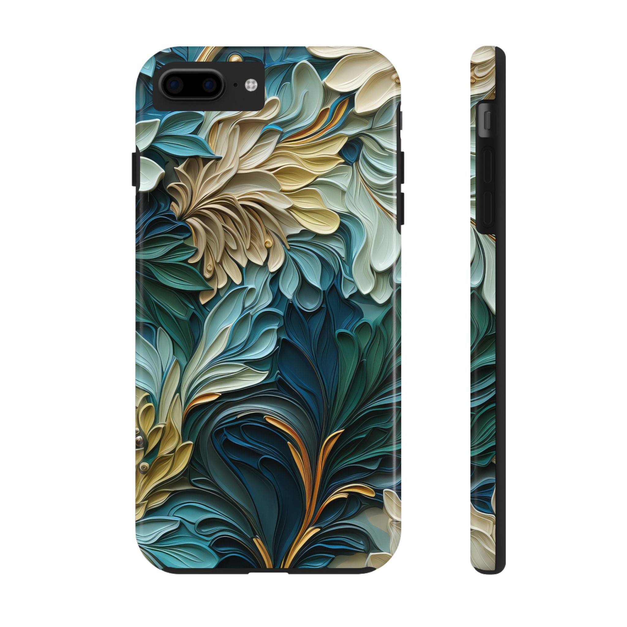 textured-art-nouveau-floral-tough-phone-case-cottagecore-iphone-case-unique-floral-phone-cover-vintage-style-iphone-case-prot