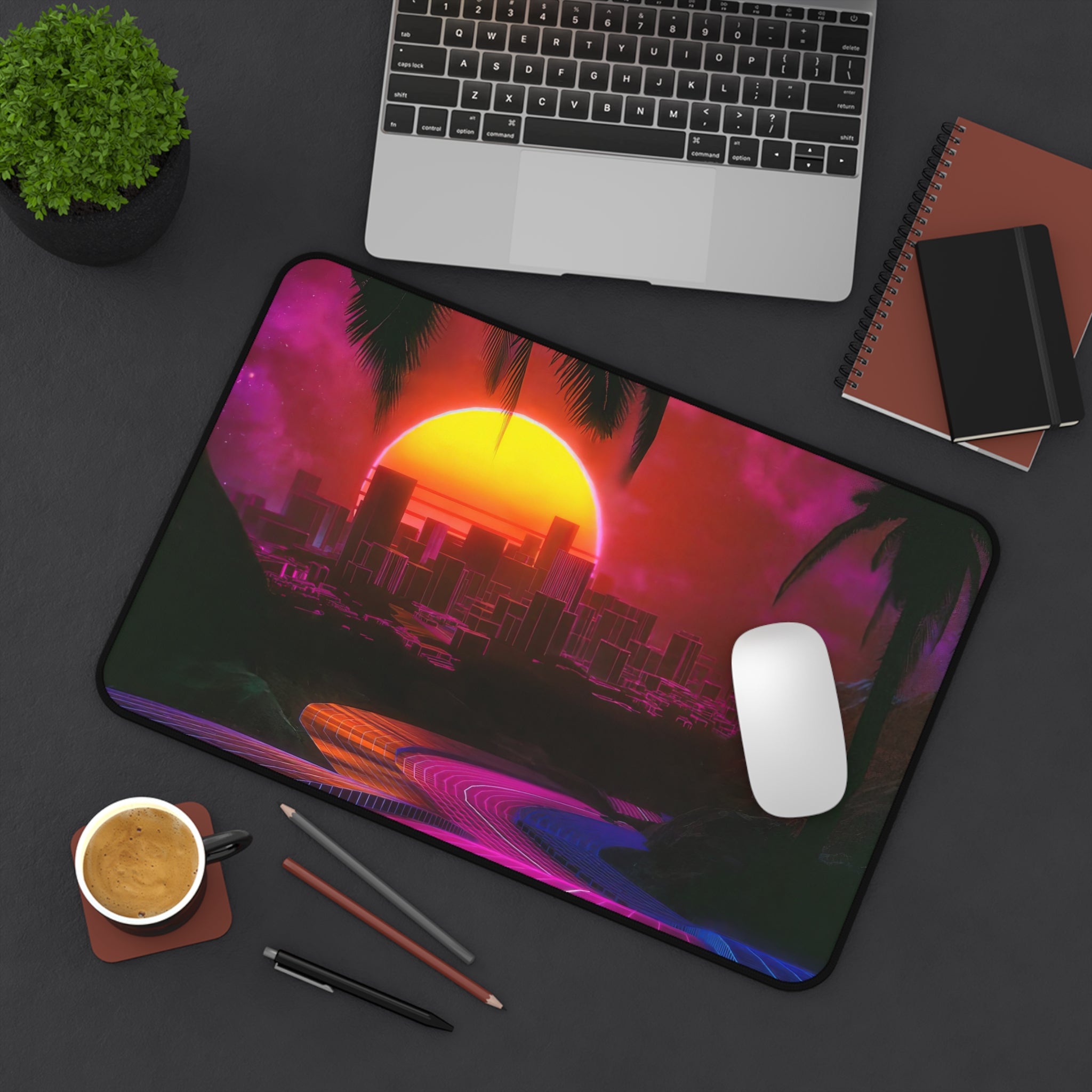 vibrant-vaporwave-los-angeles-mouse-pad-retrowave-delorean-desk-mat-neon-synthwave-desk-pad-vaporwave-sun-and-mountains-vapor