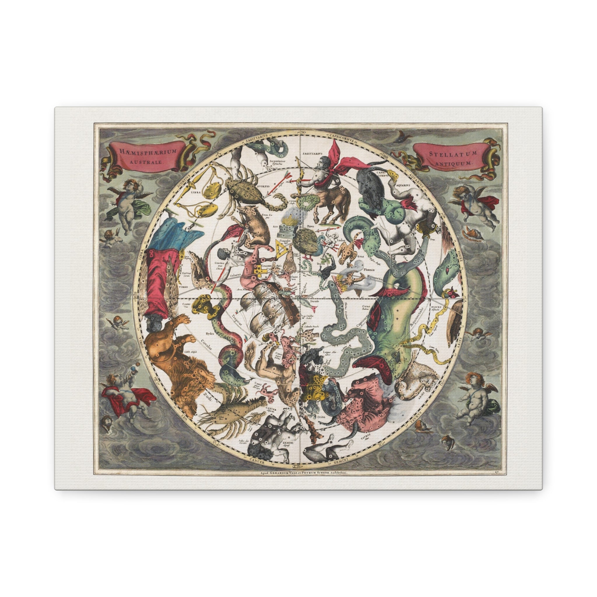 canvas-print-southern-star-map-vintage-home-decor-andreas-cellarius-stretched-wall-art-celestial-gift-vintage-map