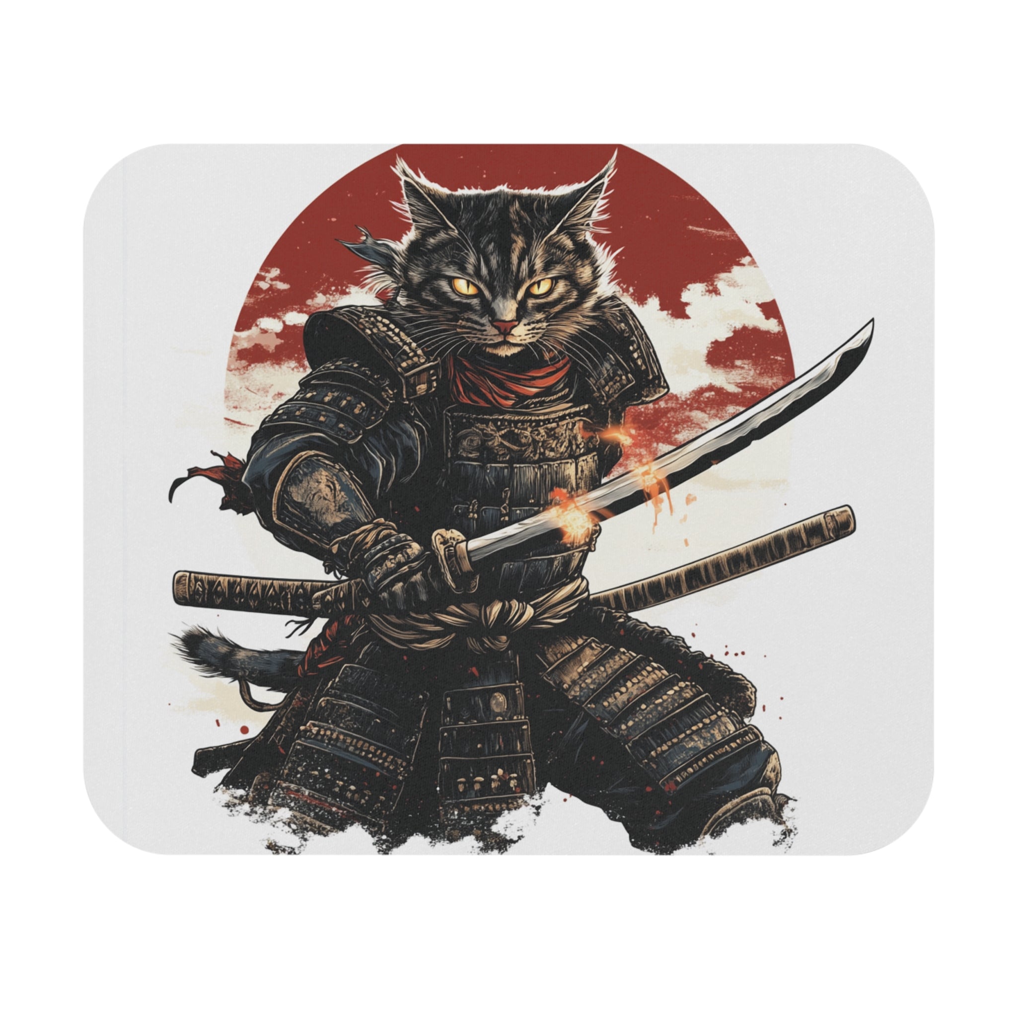 retro-vintage-ninja-cat-mouse-pad-japanese-samurai-cat-with-katana-design-ninja-warrior-white-small-mouse-pad-japandi-art
