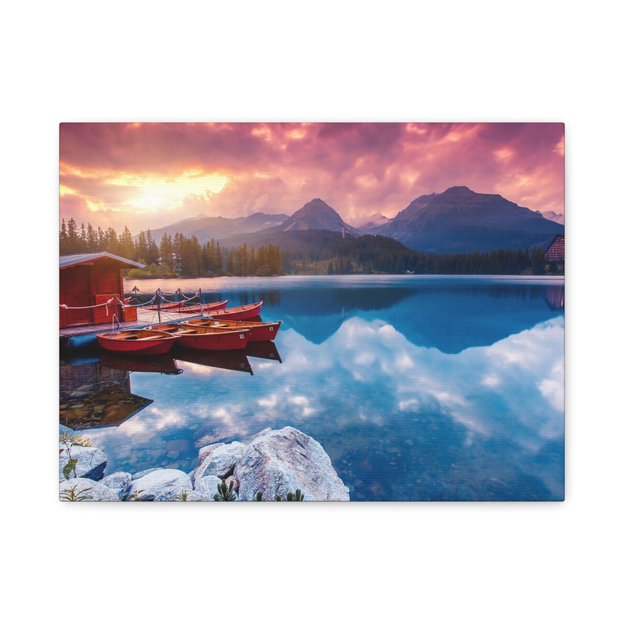 canvas-print-nature-sunrise-wall-art-lake-mountain-scenery-decor-stretched-matte-canvas-mountain-decor-home-decor-nature-wall