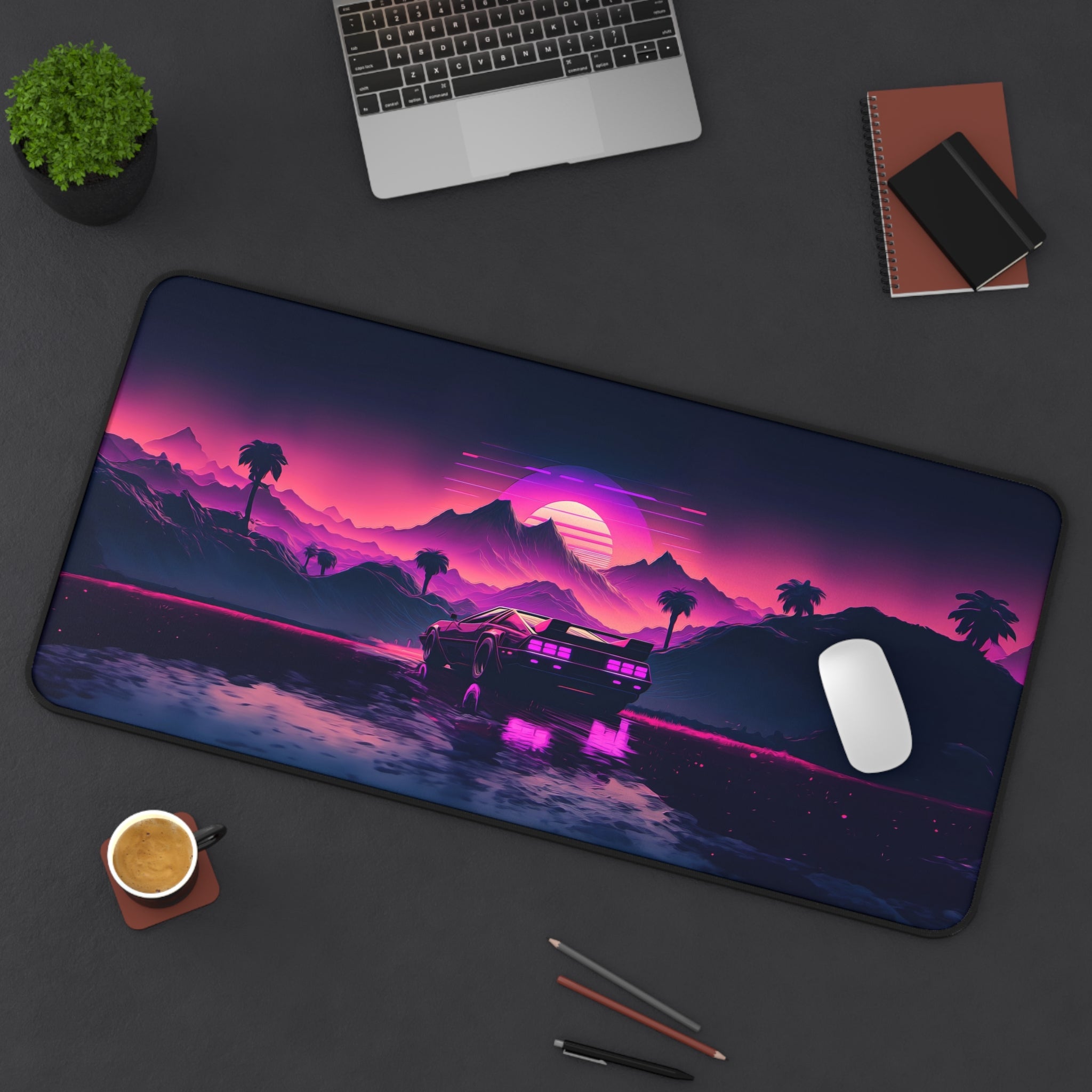vibrant-vaporwave-mouse-pad-retrowave-delorean-desk-mat-neon-synthwave-desk-pad-vaporwave-sun-and-mountains-vaporwave-gift