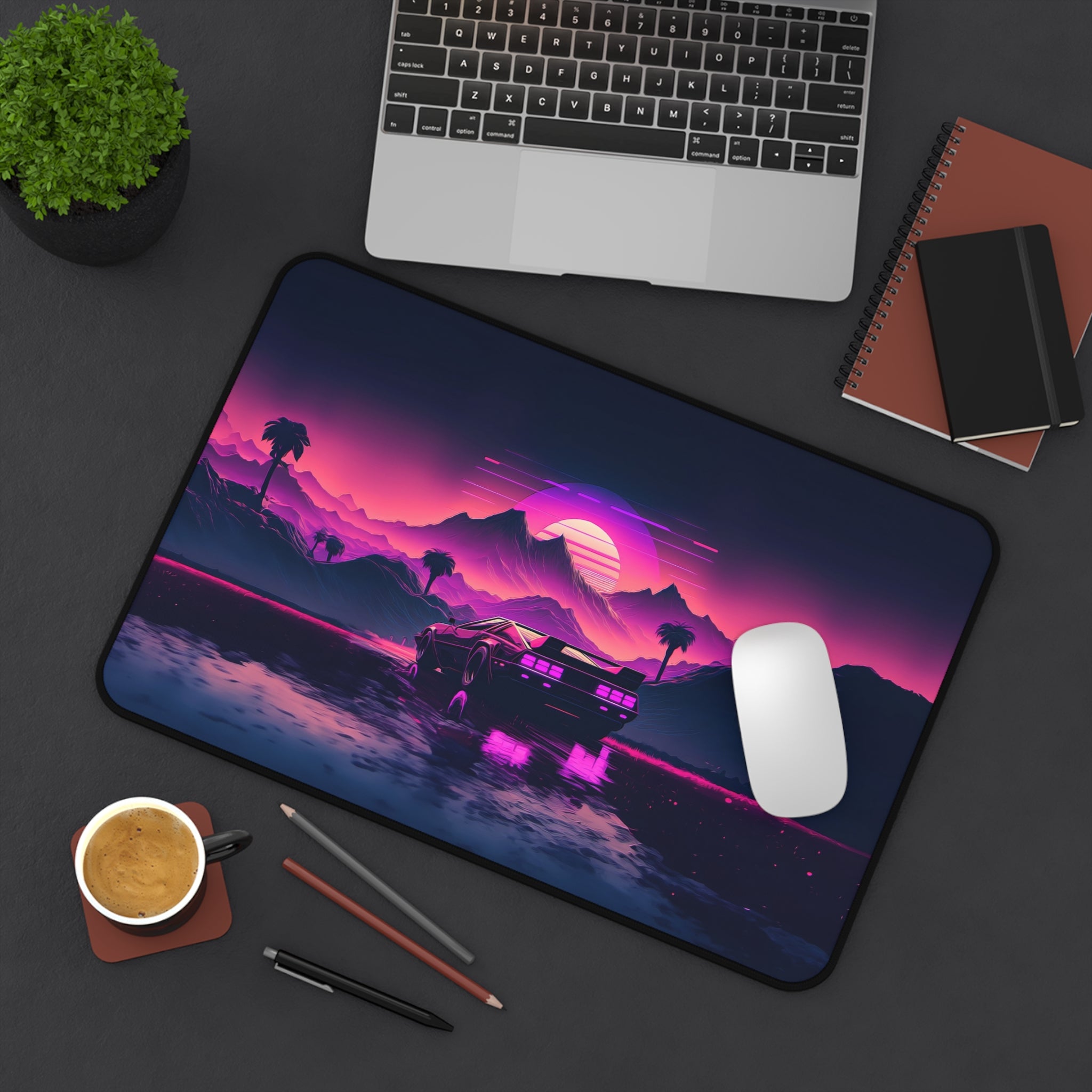vibrant-vaporwave-mouse-pad-retrowave-delorean-desk-mat-neon-synthwave-desk-pad-vaporwave-sun-and-mountains-vaporwave-gift