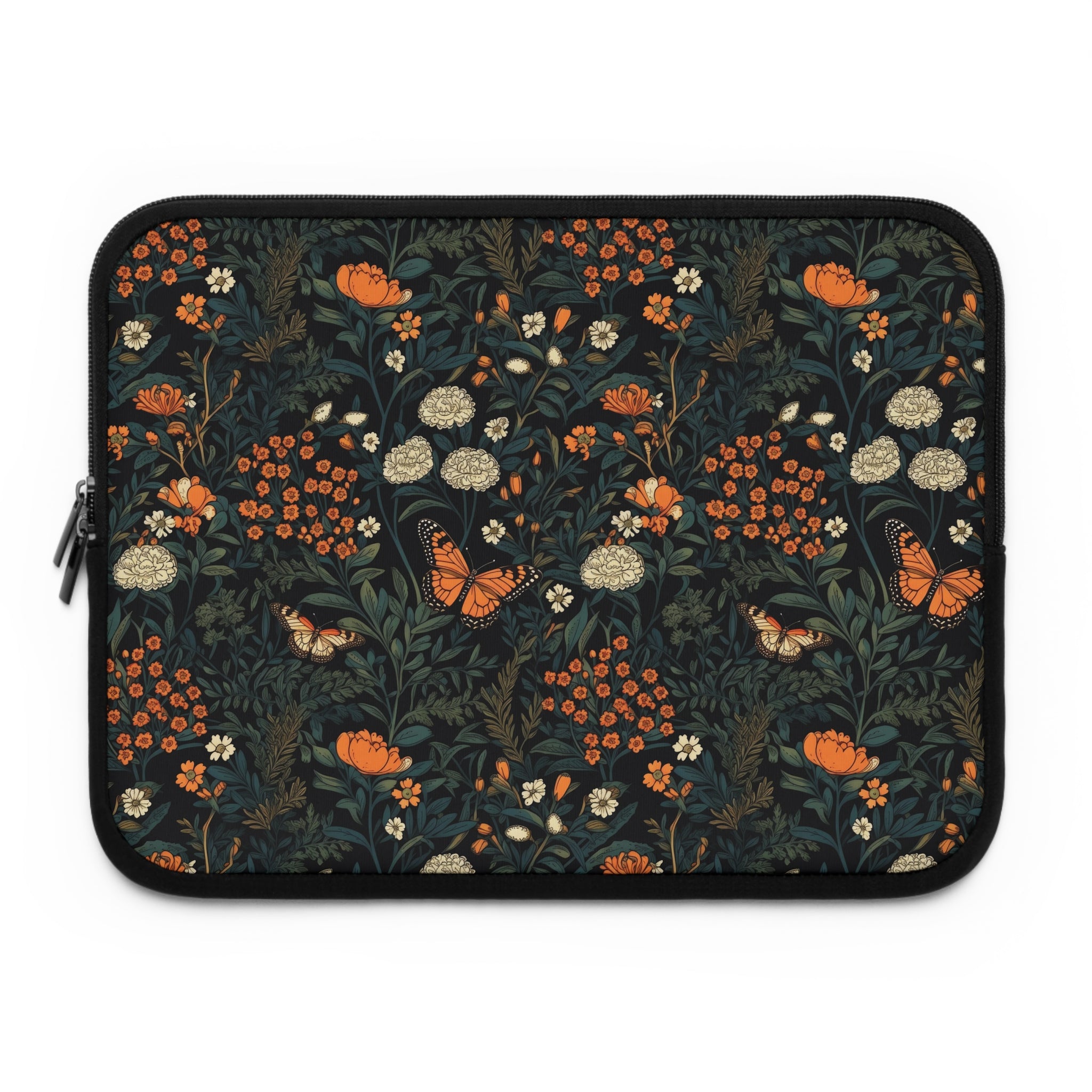 laptop-sleeve-cottagecore-dark-flowers-butterfly-sleeve-macbook-air-sleeve-floral-computer-bag-tech-case-tablet-cover-laptop